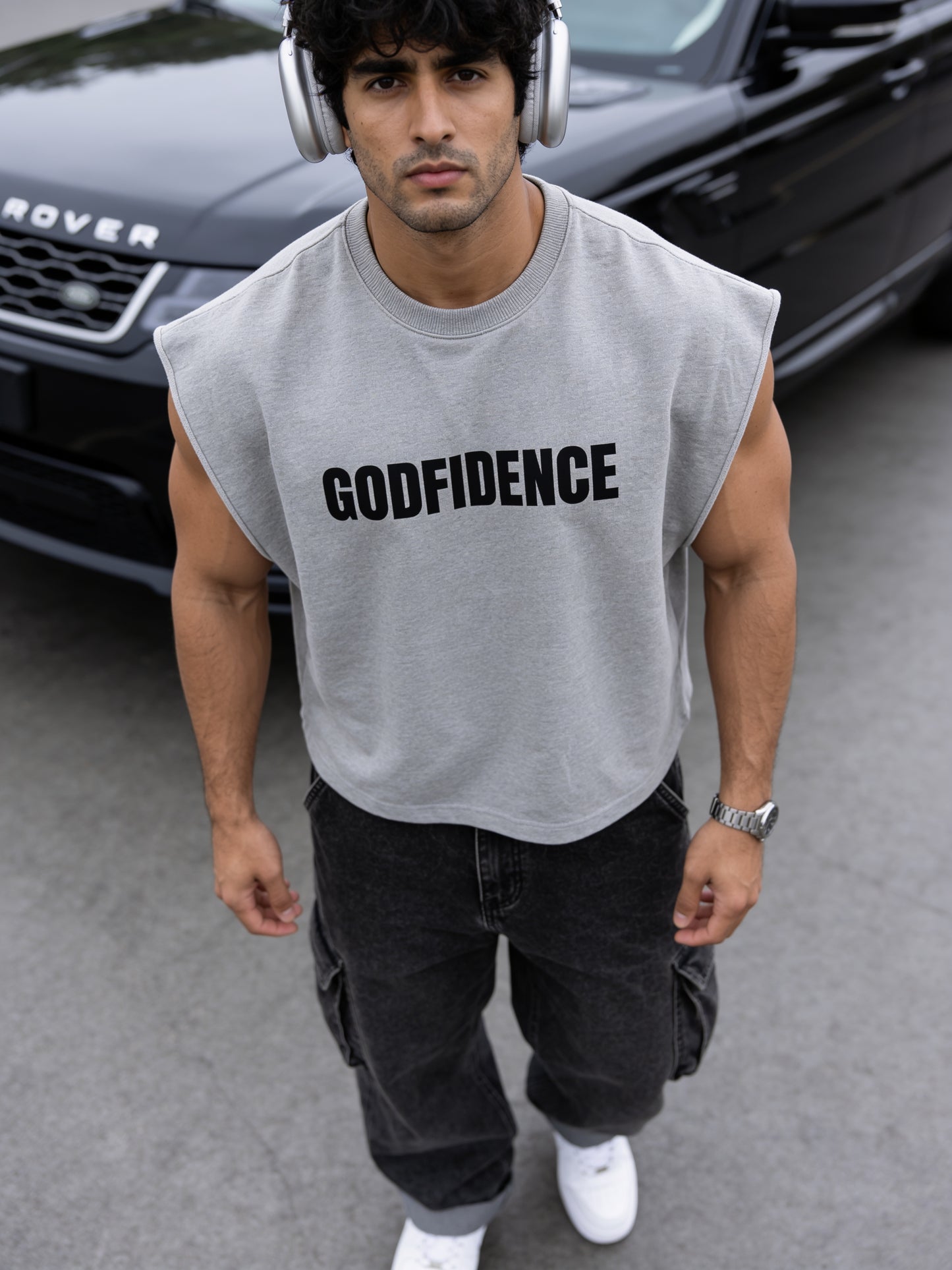 Grey - T104 - Godfidence - Tank Top