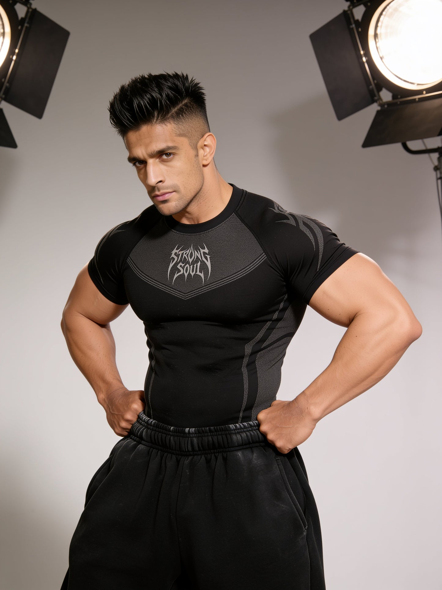 Black Warrior - Cotton Lycra Compression Strong Soul