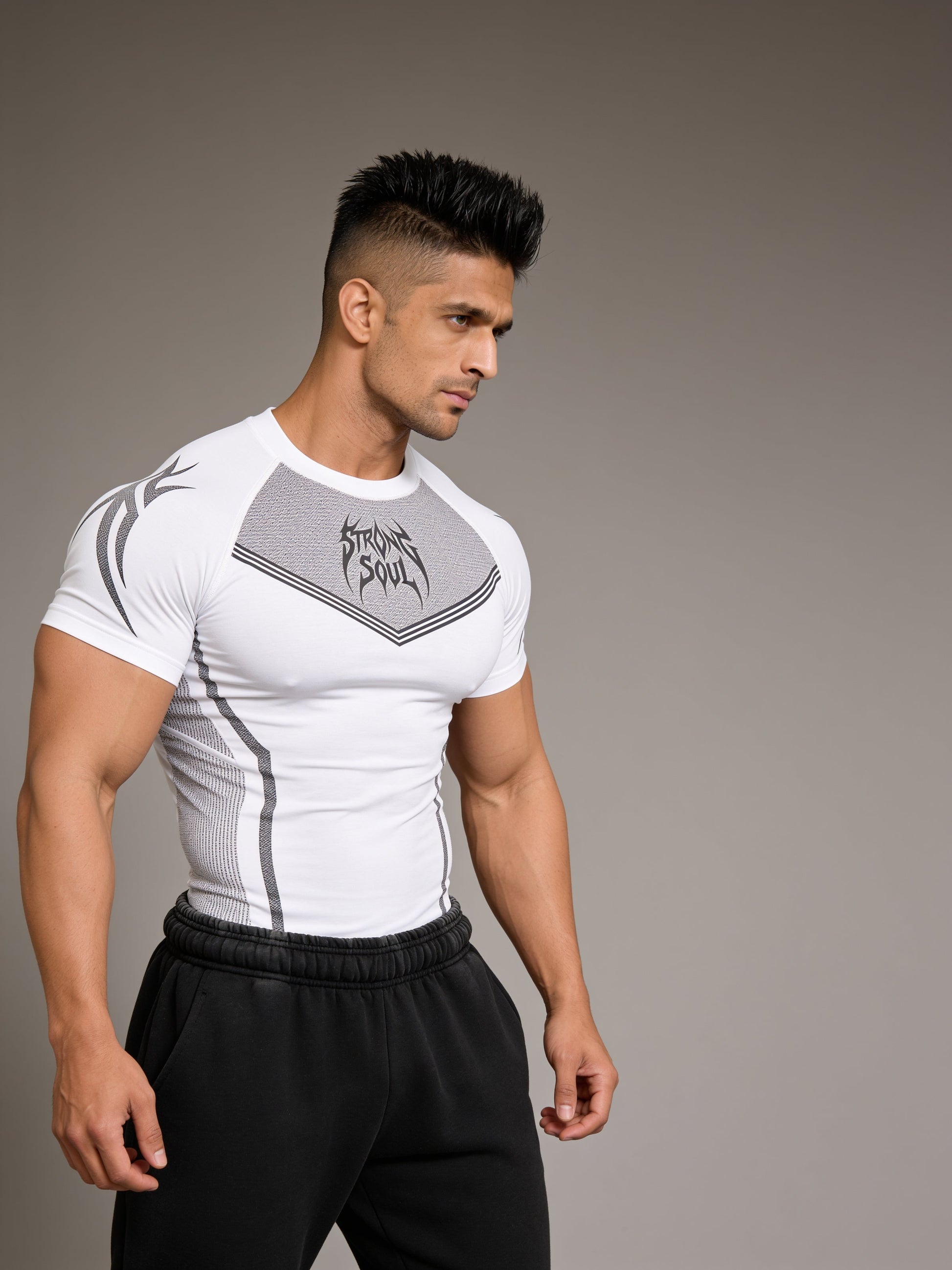 White Warrior - Cotton Lycra Compression Strong Soul
