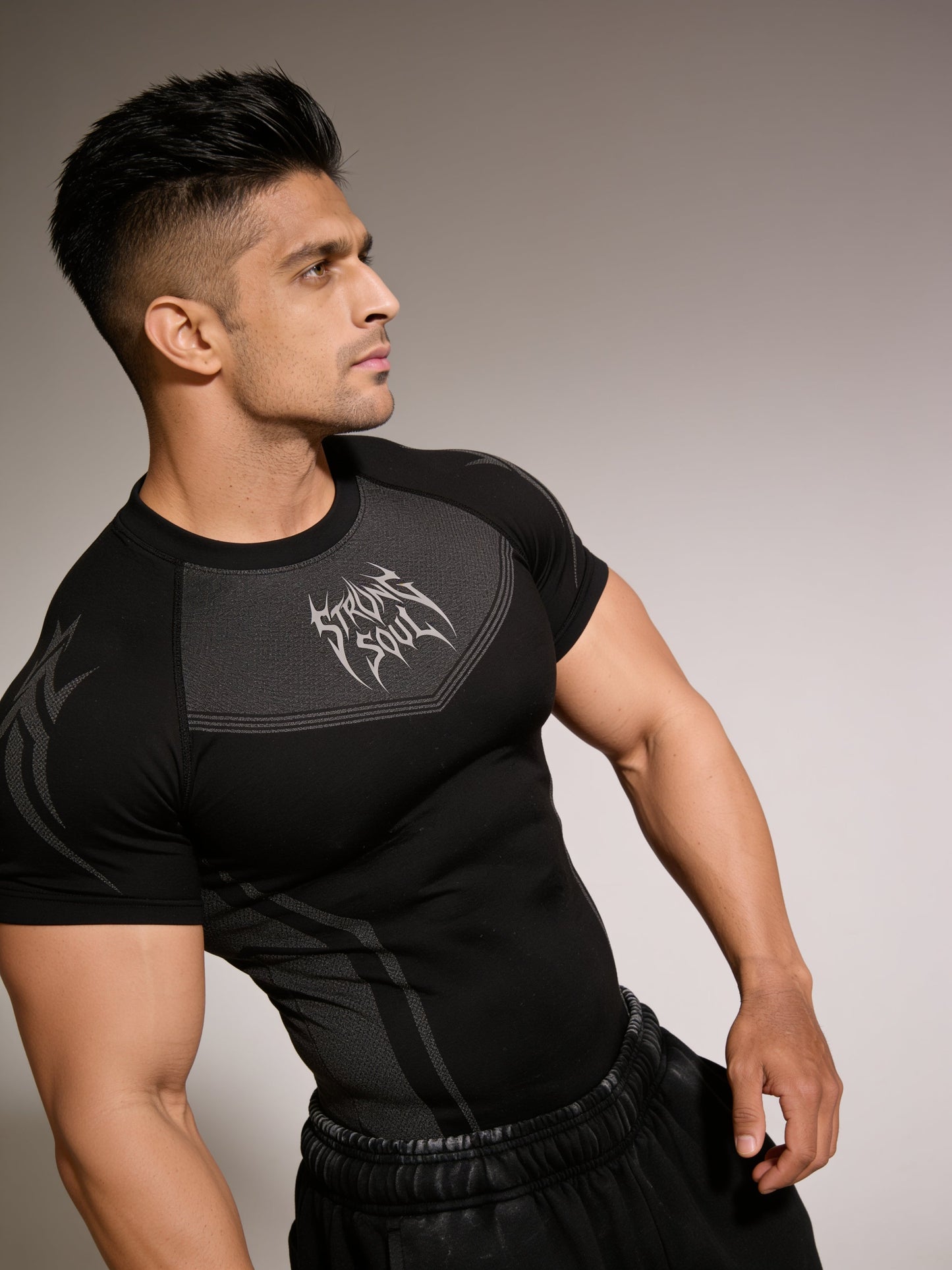 Black Warrior - Cotton Lycra Compression Strong Soul