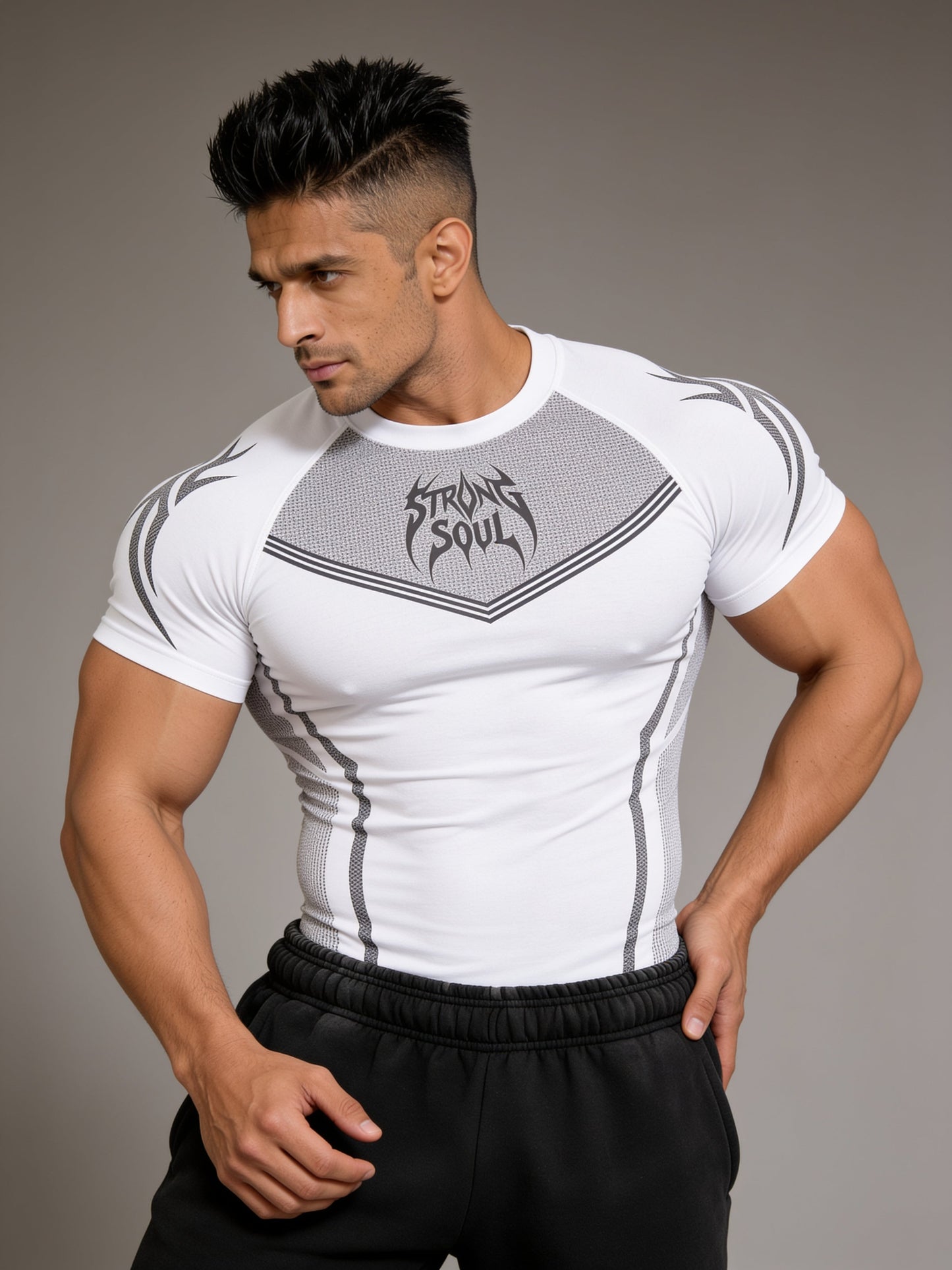 White Warrior - Cotton Lycra Compression Strong Soul