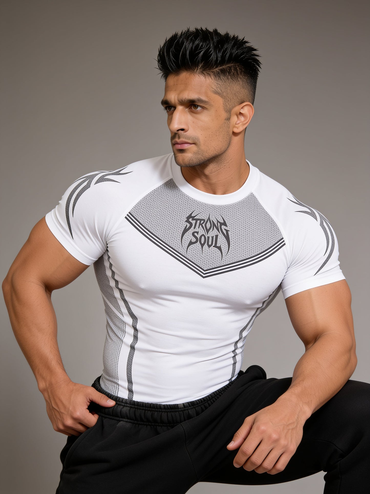 White Warrior - Cotton Lycra Compression Strong Soul