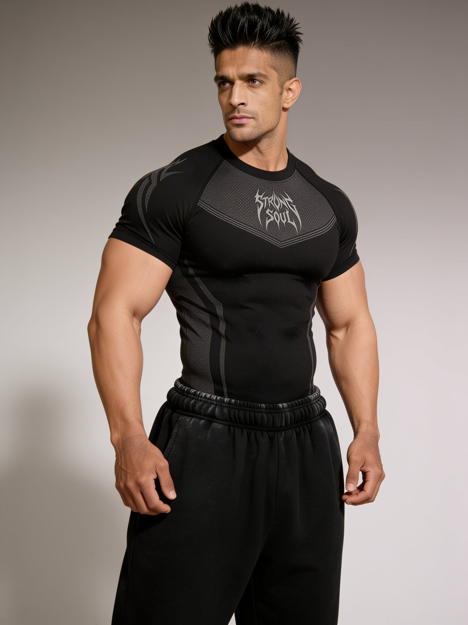 Black Warrior - Cotton Lycra Compression Strong Soul