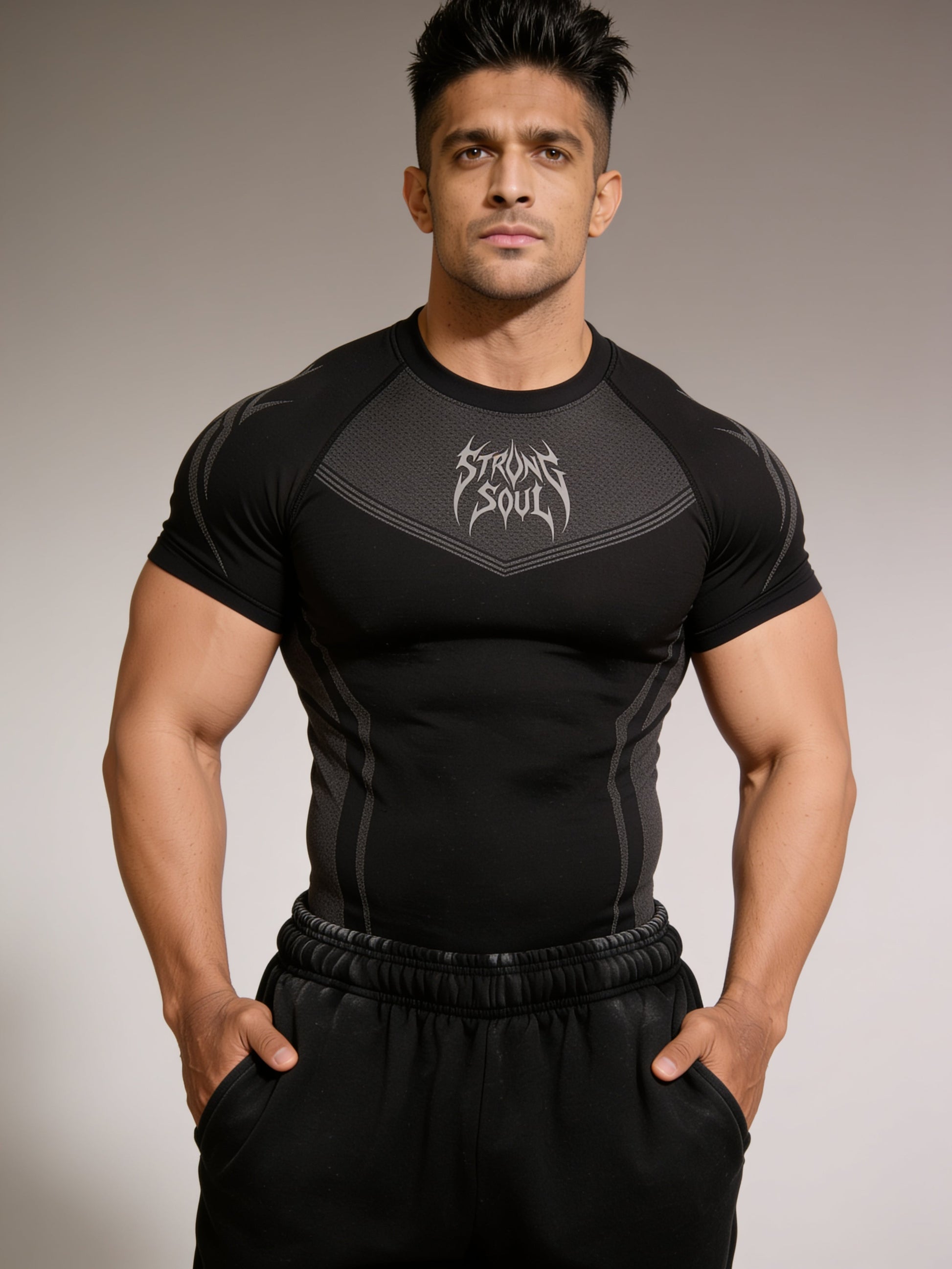 Black Warrior - Cotton Lycra Compression Strong Soul