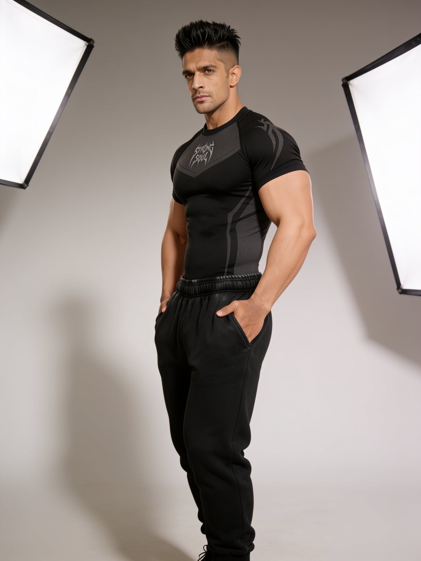 Black Warrior - Cotton Lycra Compression Strong Soul