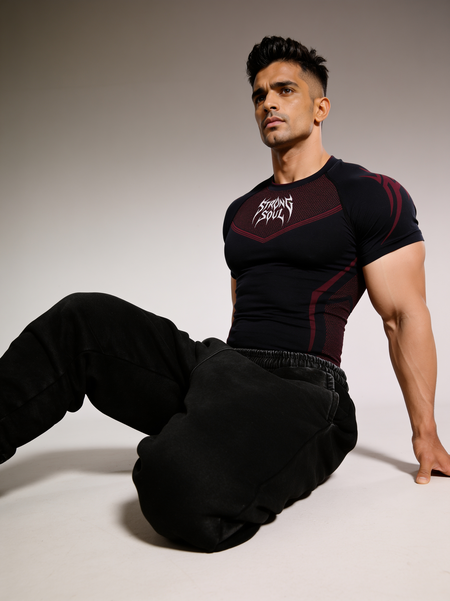 Black Red Warrior - Cotton Lycra Compression