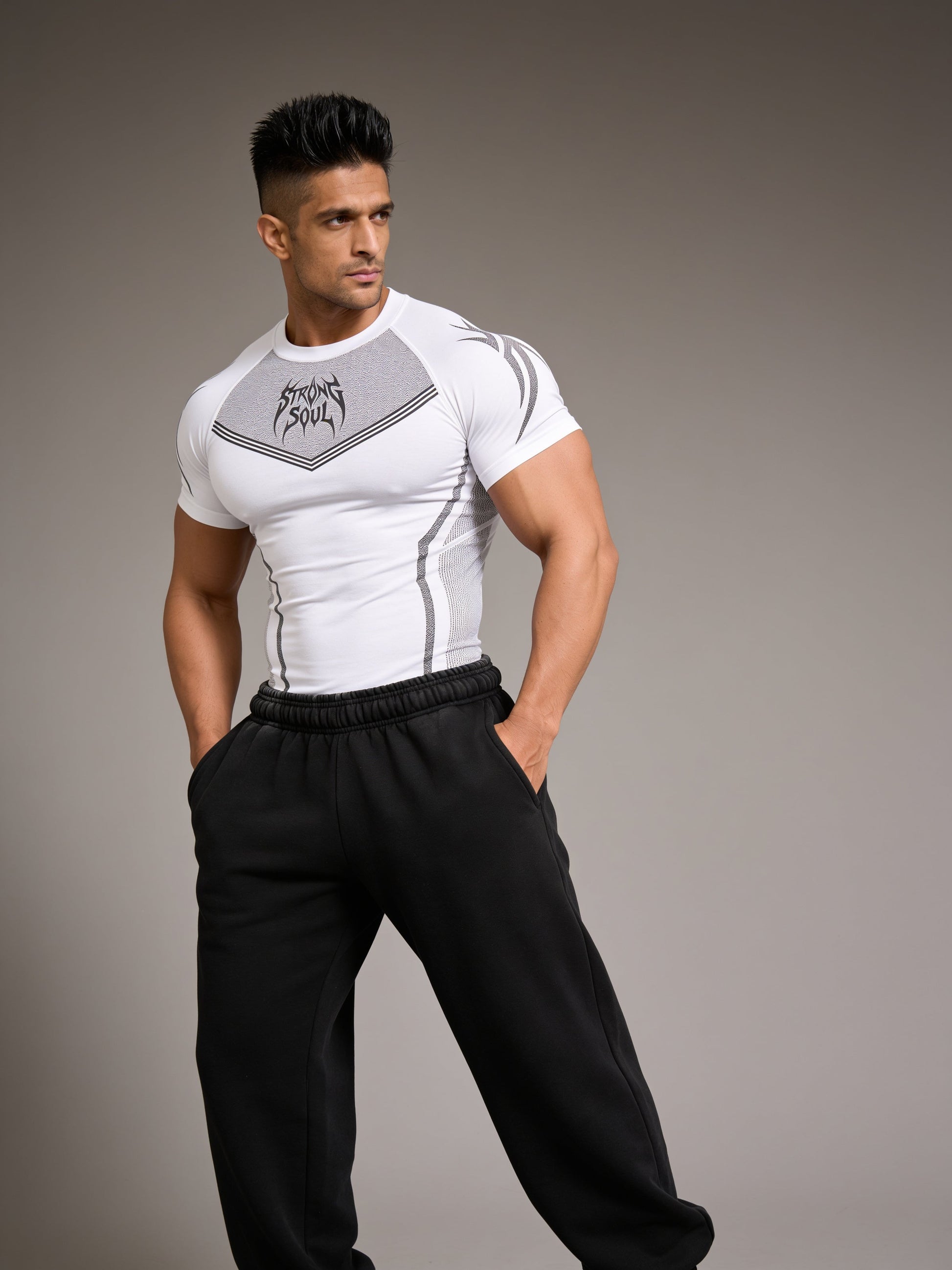 White Warrior - Cotton Lycra Compression Strong Soul