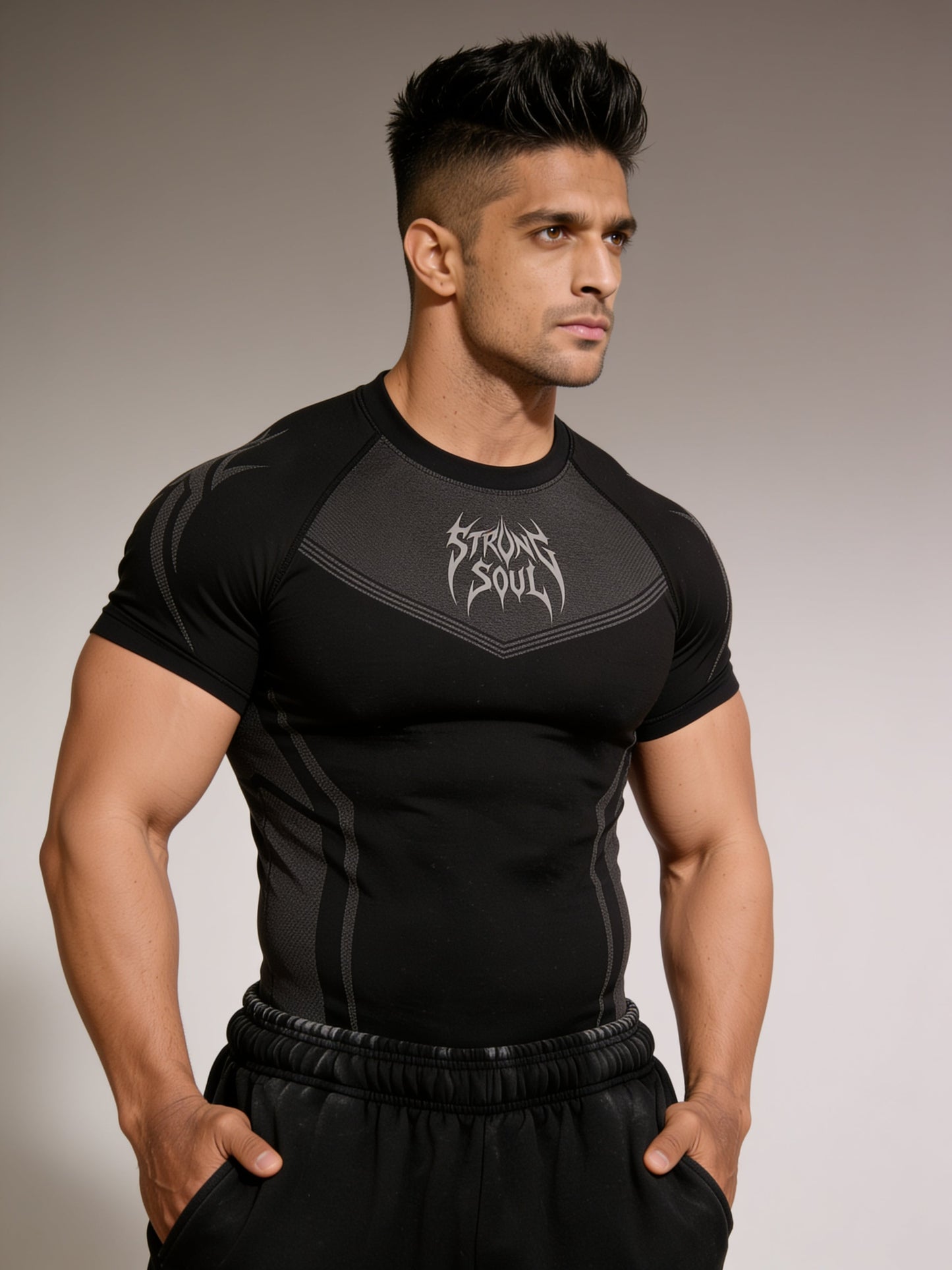 Black Warrior - Cotton Lycra Compression Strong Soul