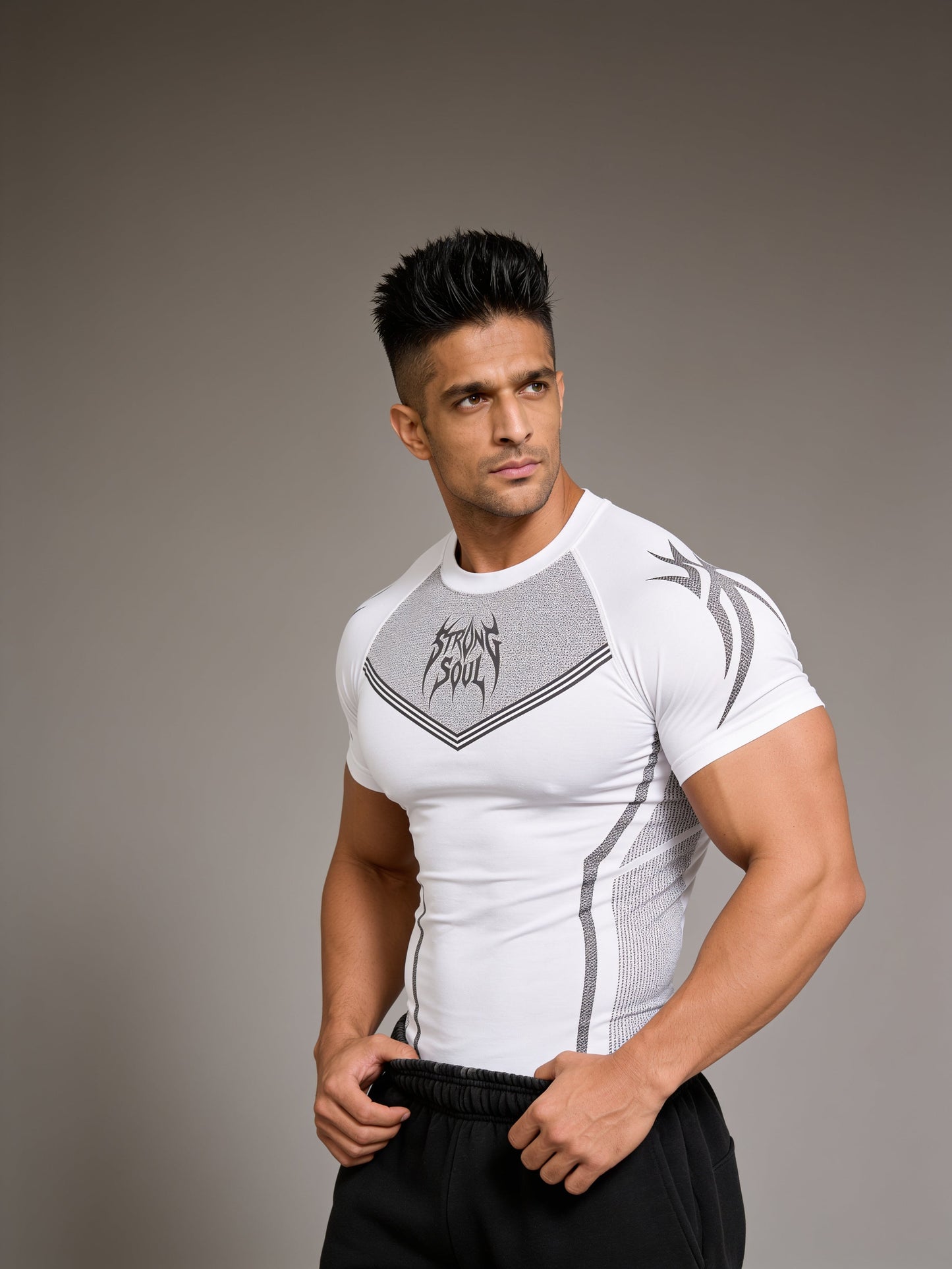 White Warrior - Cotton Lycra Compression Strong Soul
