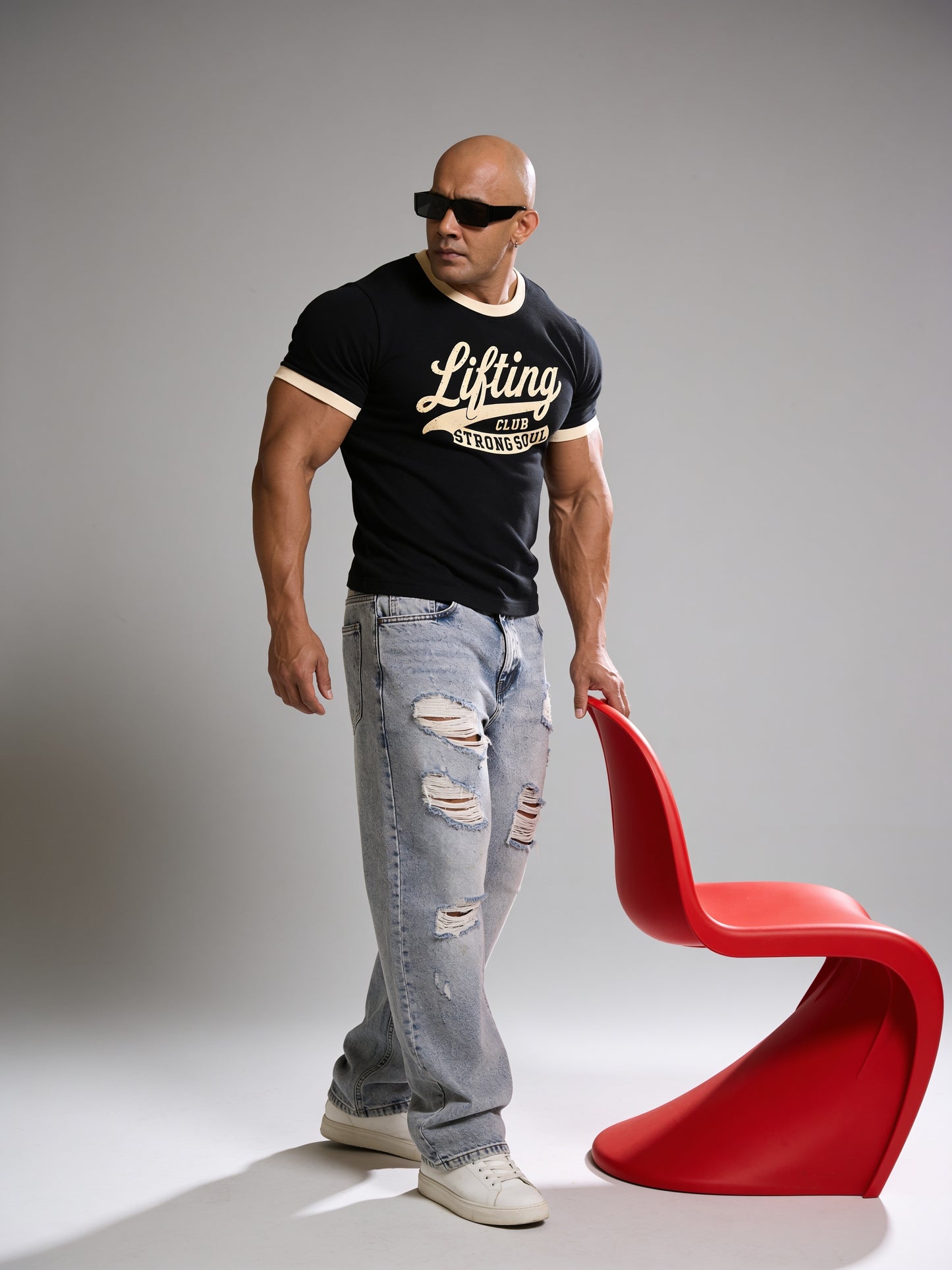 Black Cream - Lifting Club - Ringer T-Shirt