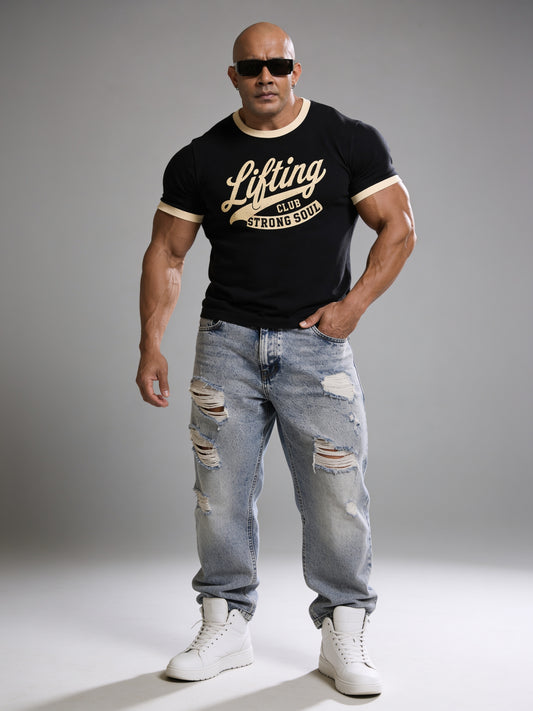 Black Cream - Lifting Club - Ringer T-Shirt