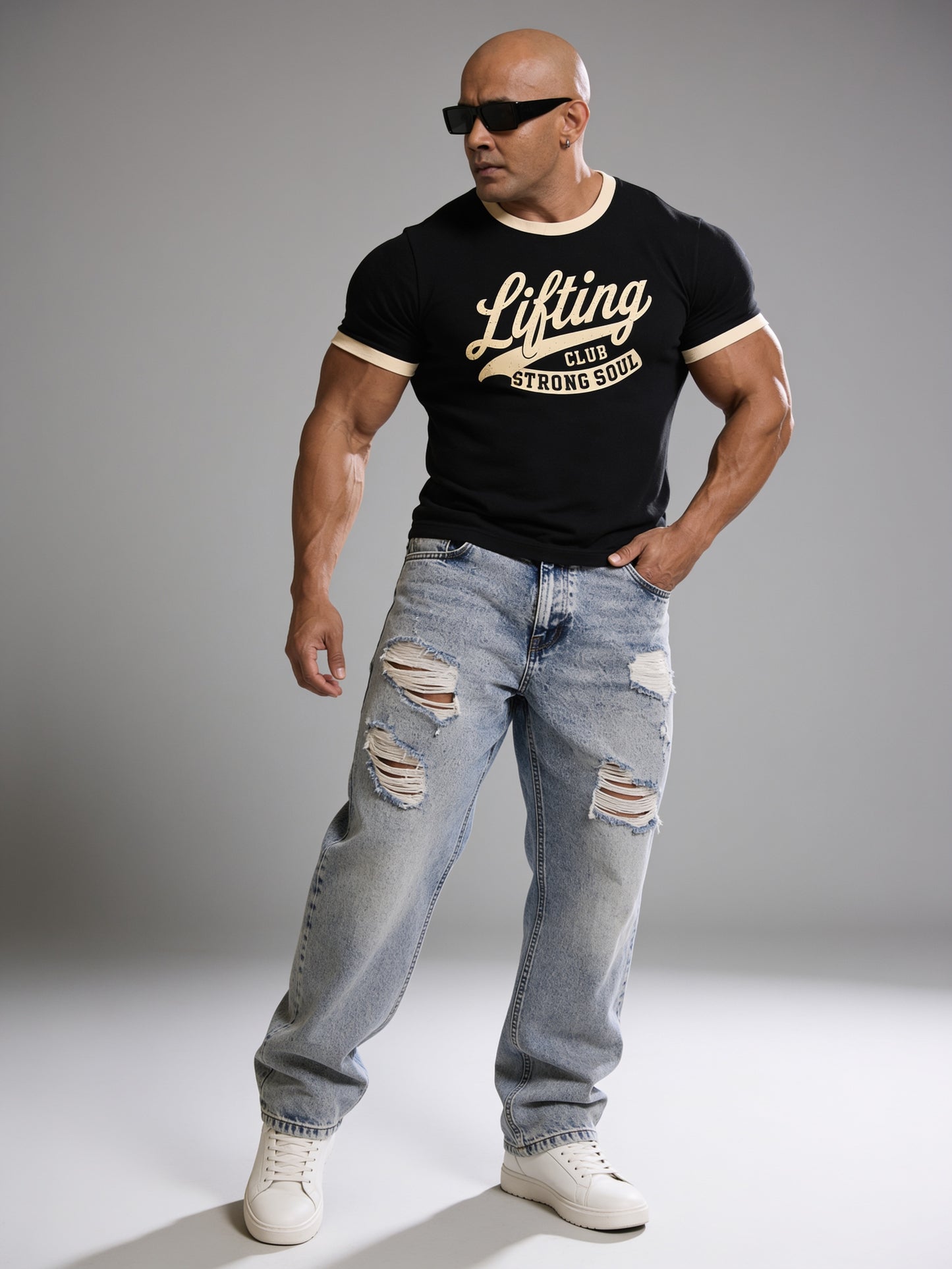 Black Cream - Lifting Club - Ringer T-Shirt