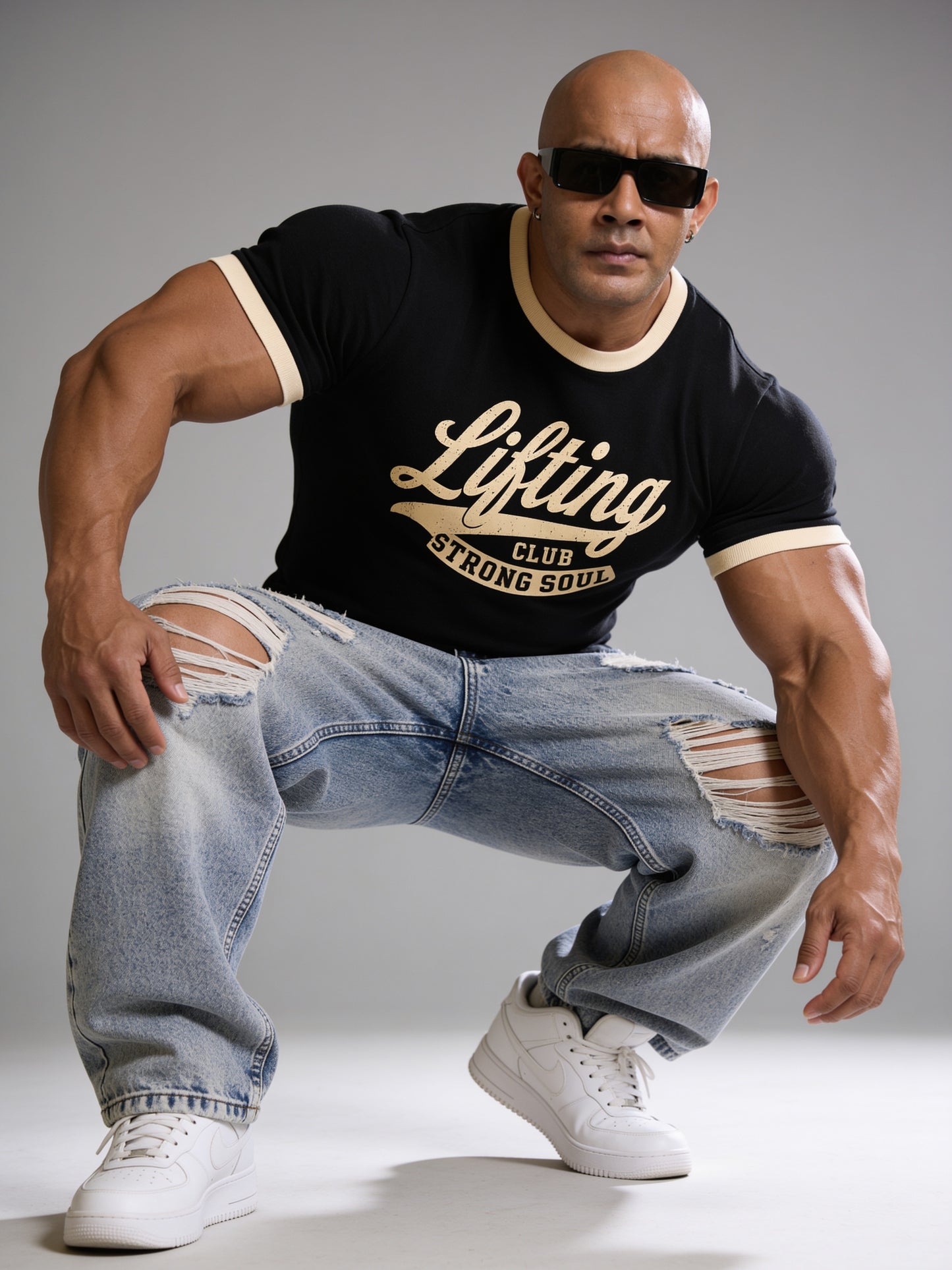 Black Cream - Lifting Club - Ringer T-Shirt