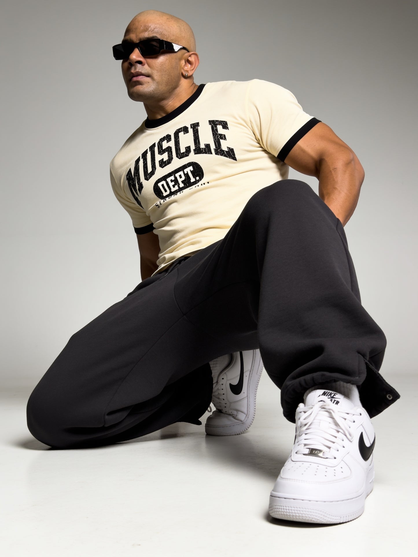 Cream Black - Muscle Dept - Ringer T-Shirt
