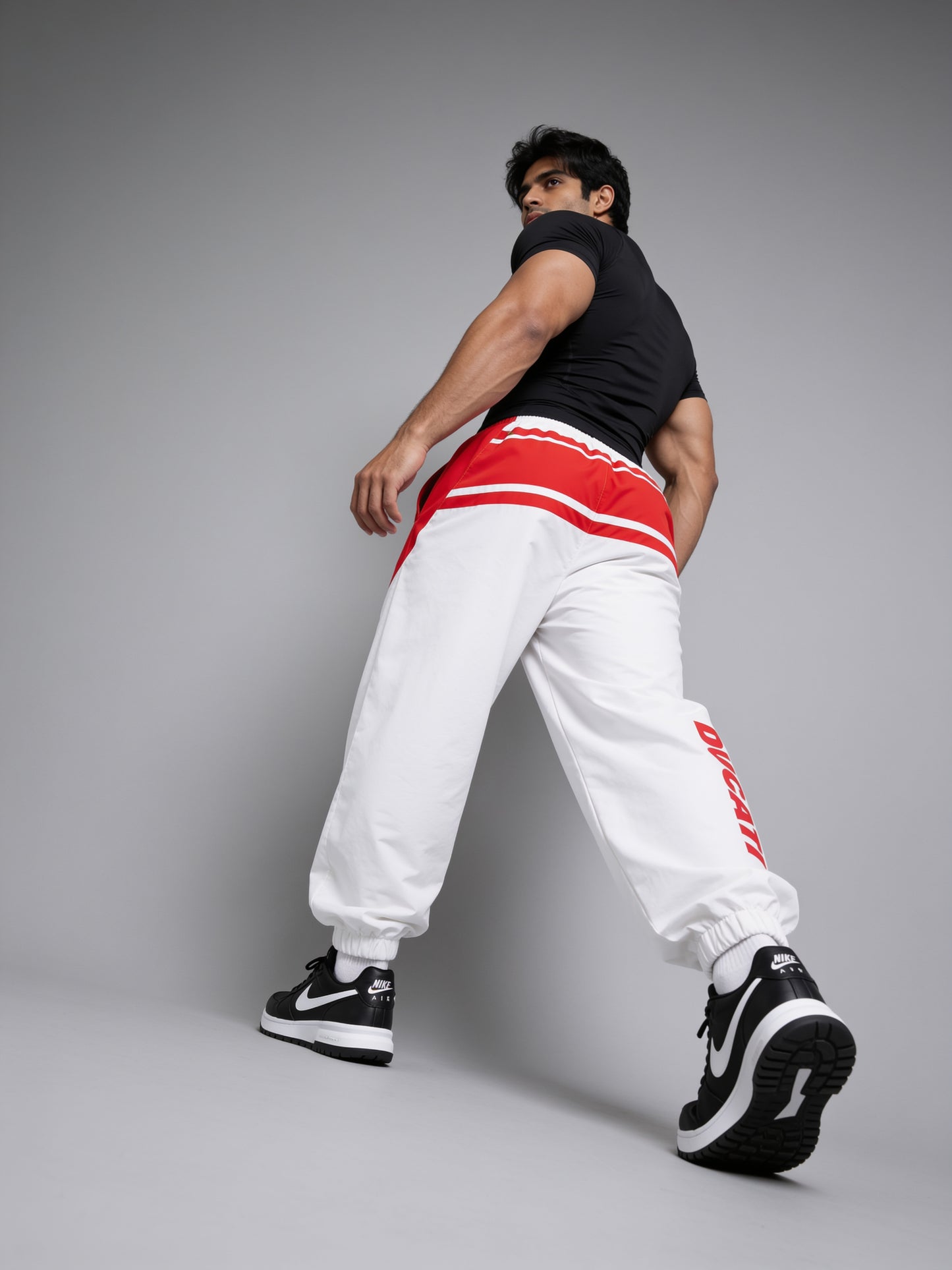 P111 - White - Racing Track Pants