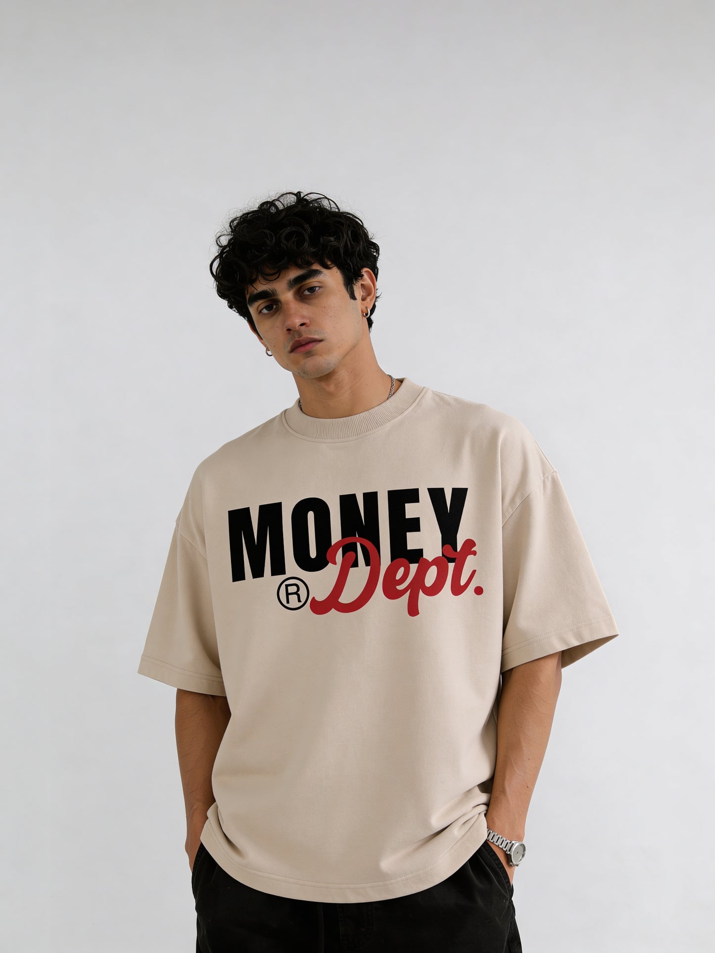 T-Shirt - Biege - Money Dept - Oversized