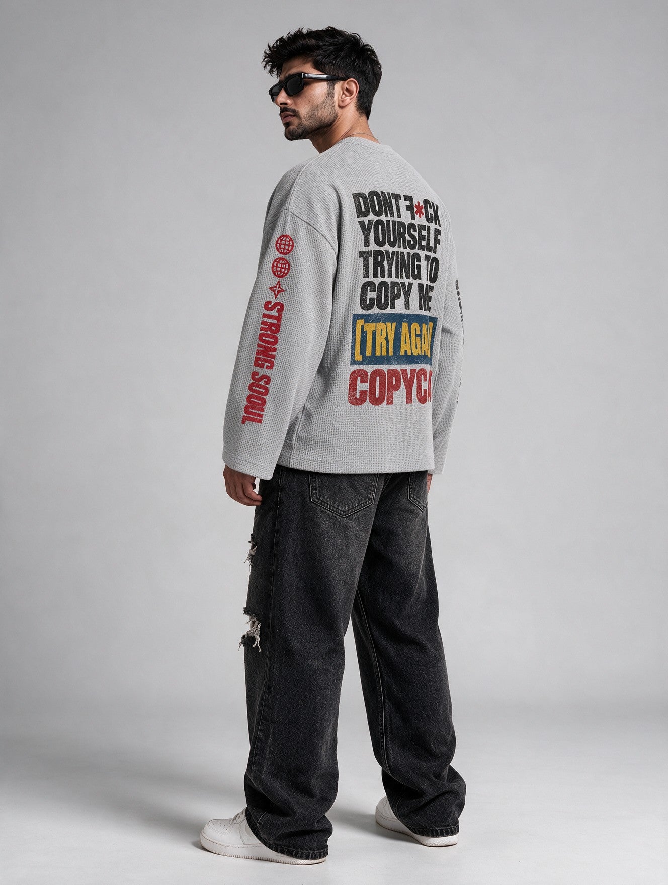 Light Grey - Copycat - Waffle Long Sleeve