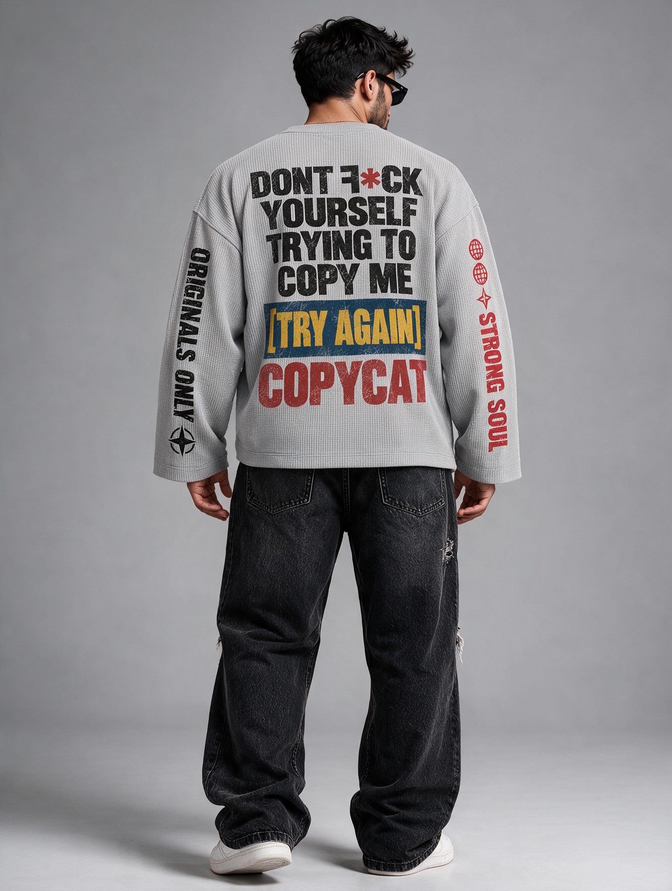Light Grey - Copycat - Waffle Long Sleeve