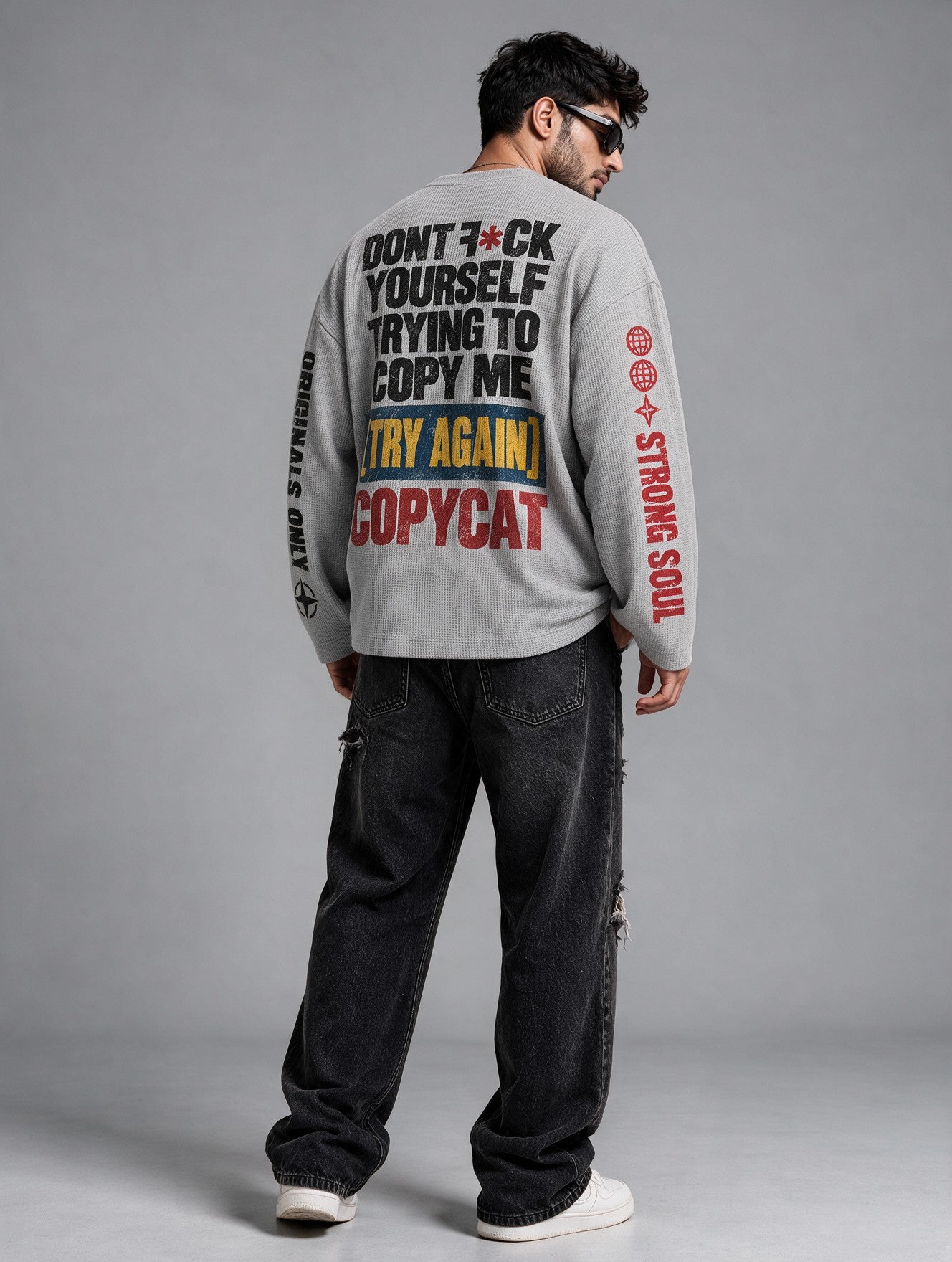 Light Grey - Copycat - Waffle Long Sleeve