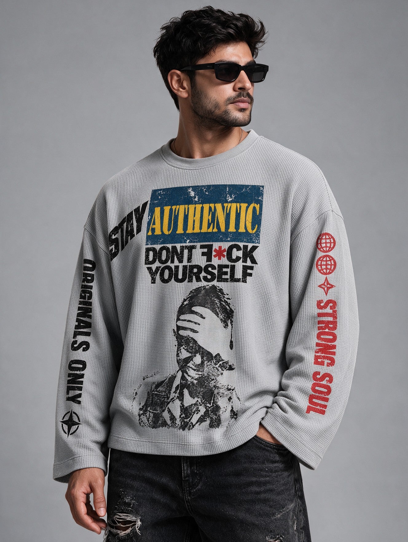 Light Grey - Copycat - Waffle Long Sleeve
