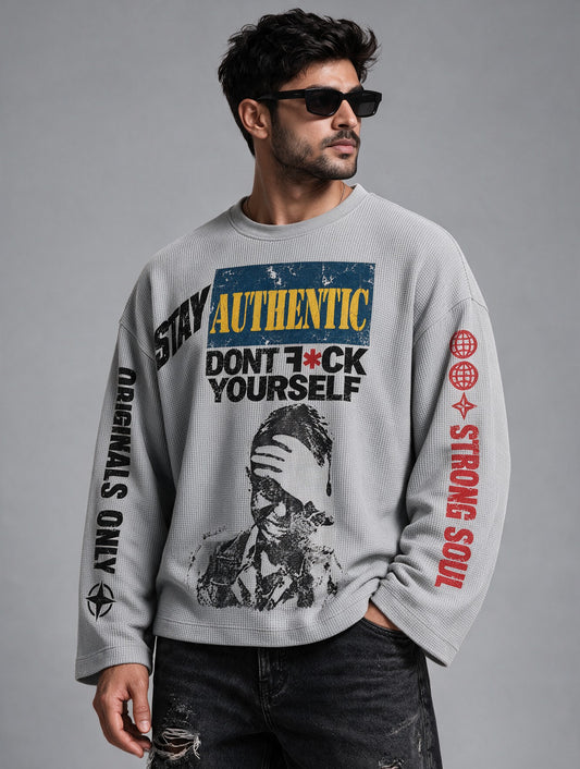 Light Grey - Copycat - Waffle Long Sleeve