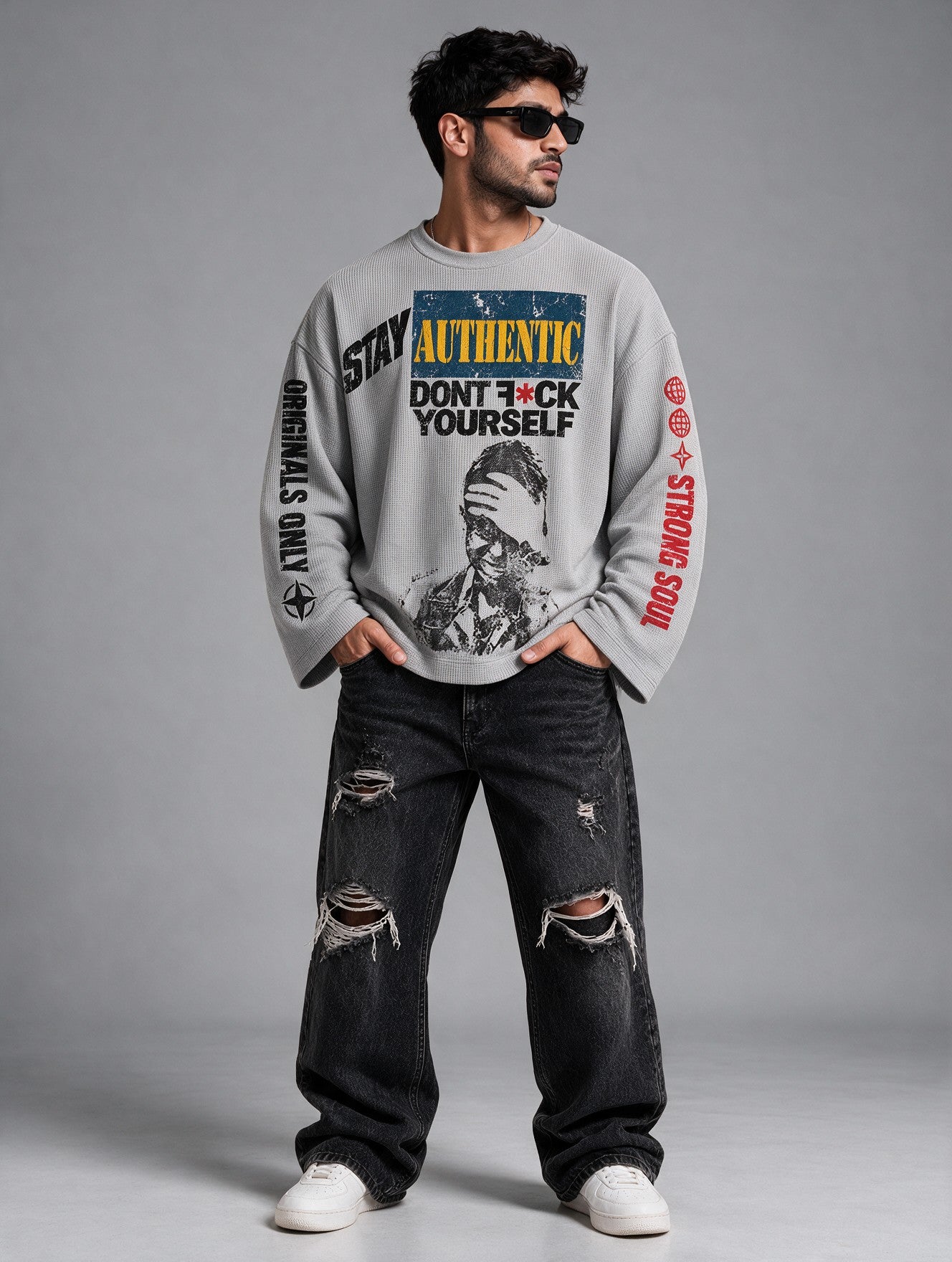 Light Grey - Copycat - Waffle Long Sleeve