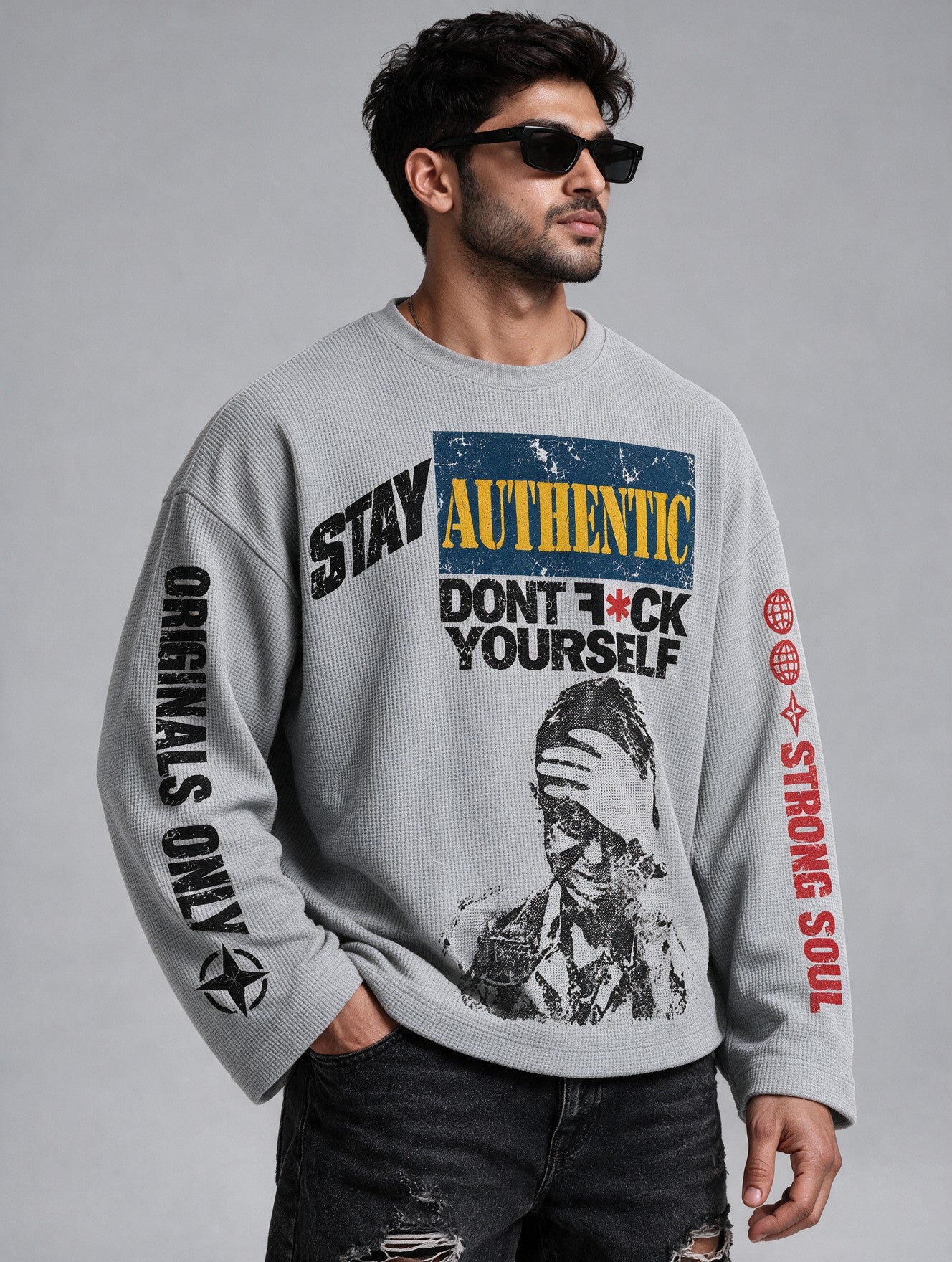 Light Grey - Copycat - Waffle Long Sleeve