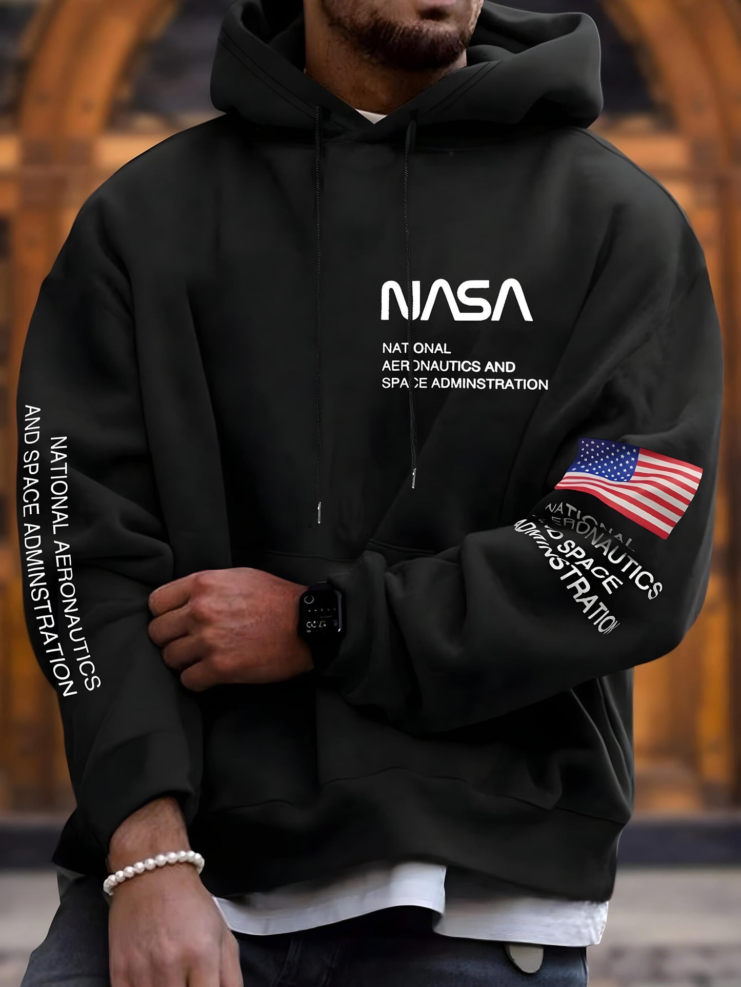 NASA - Black - Oversized Hoodie 400 GSM