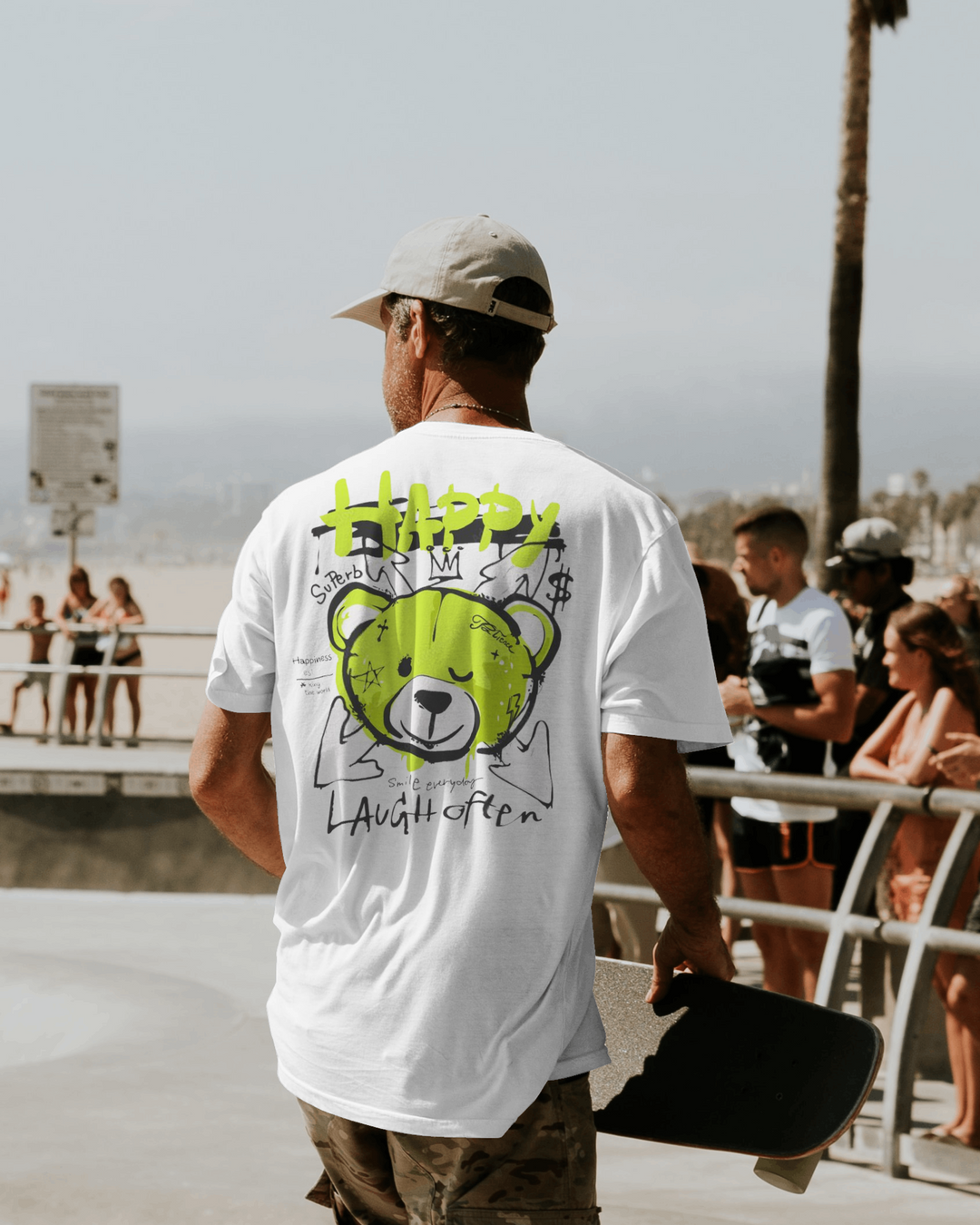 Happy Bear Gym Oversized T Shirt