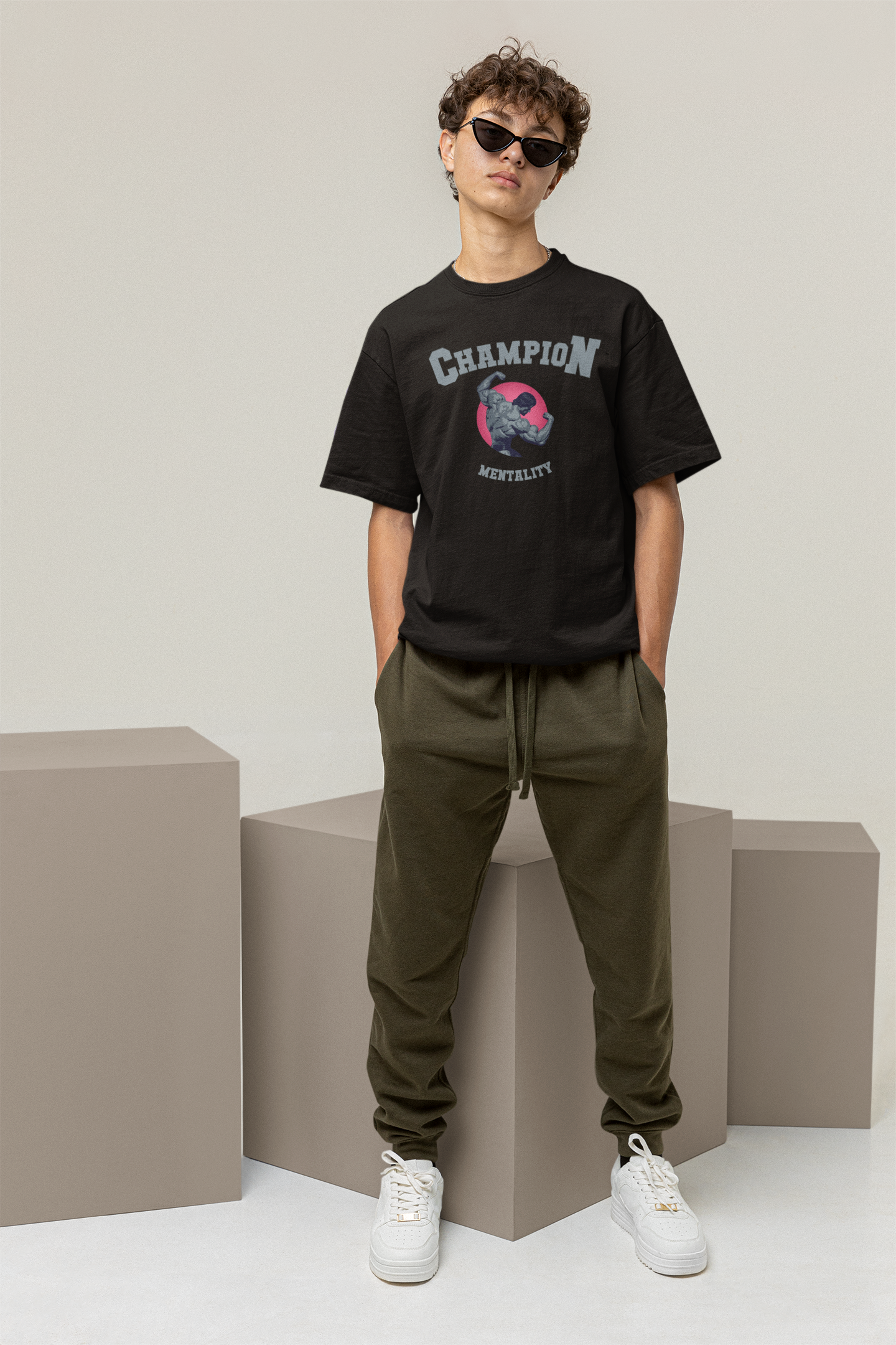 Champion Mentality - Gym Oversized T Shirt Strong Soul Shirts & Tops