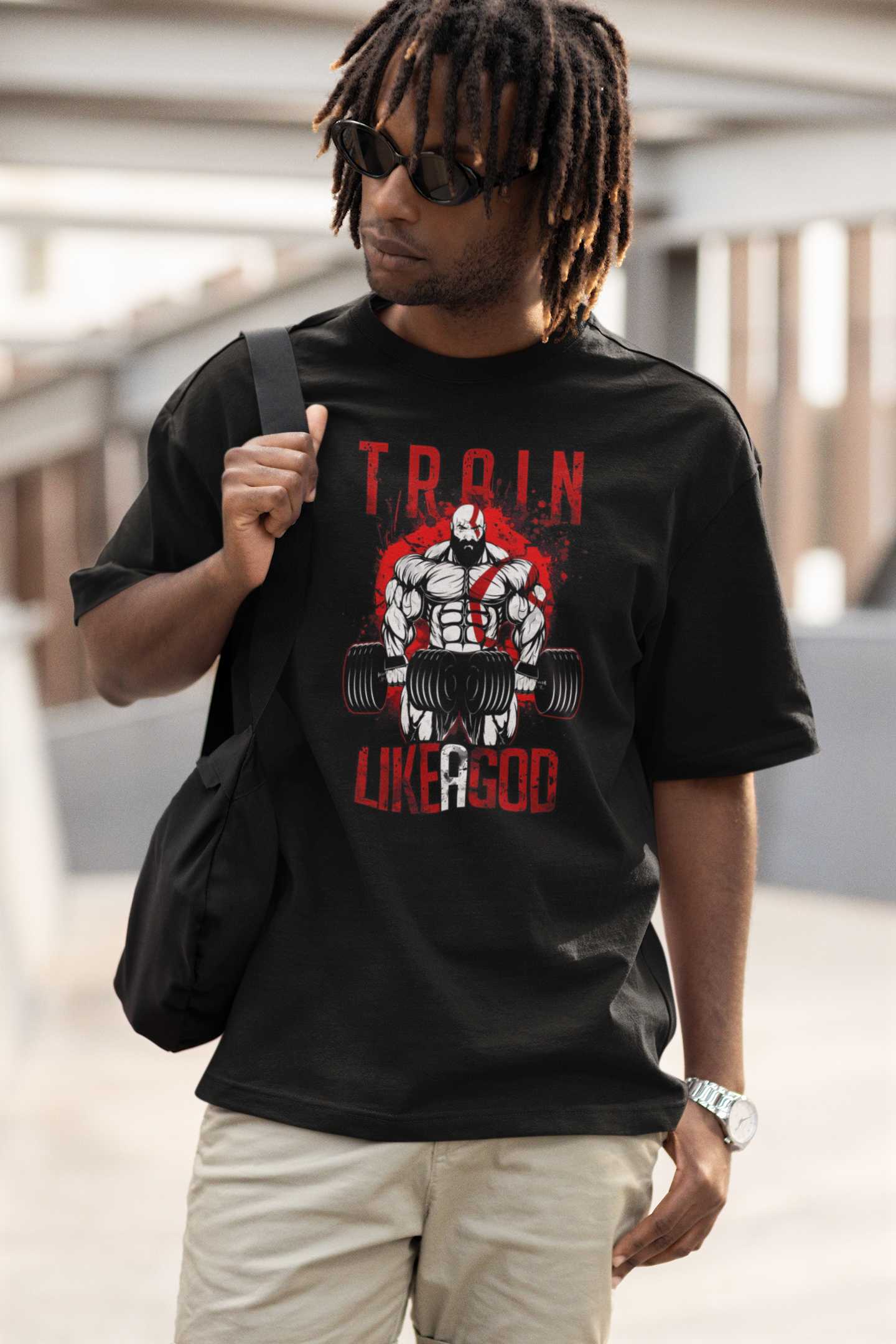 Train like a god - Gym Oversized T Shirt Strong Soul Shirts & Tops