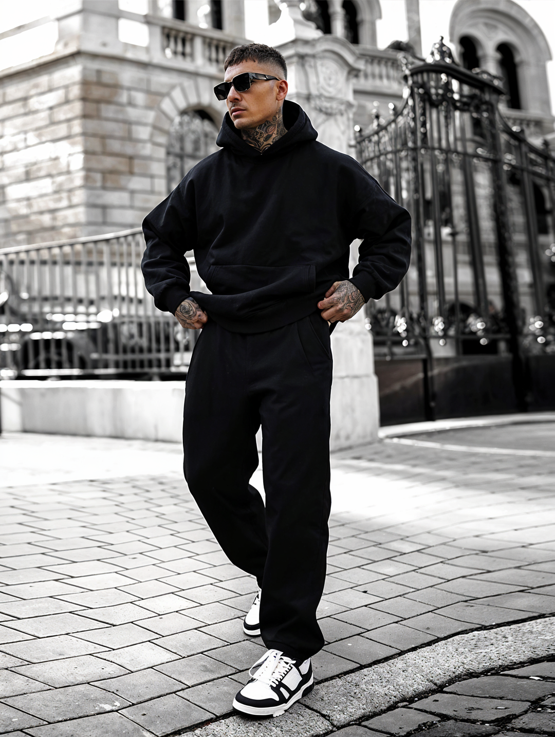 Black Hoodie And Sweatpants Co-ord Set