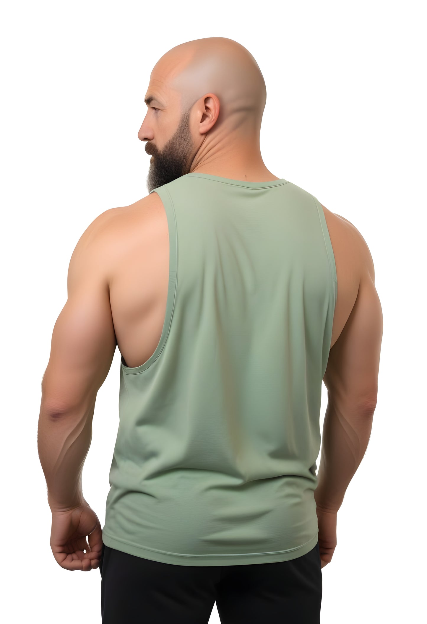 MuscleDaddy Power Tank - Drop Arm - Sage Green