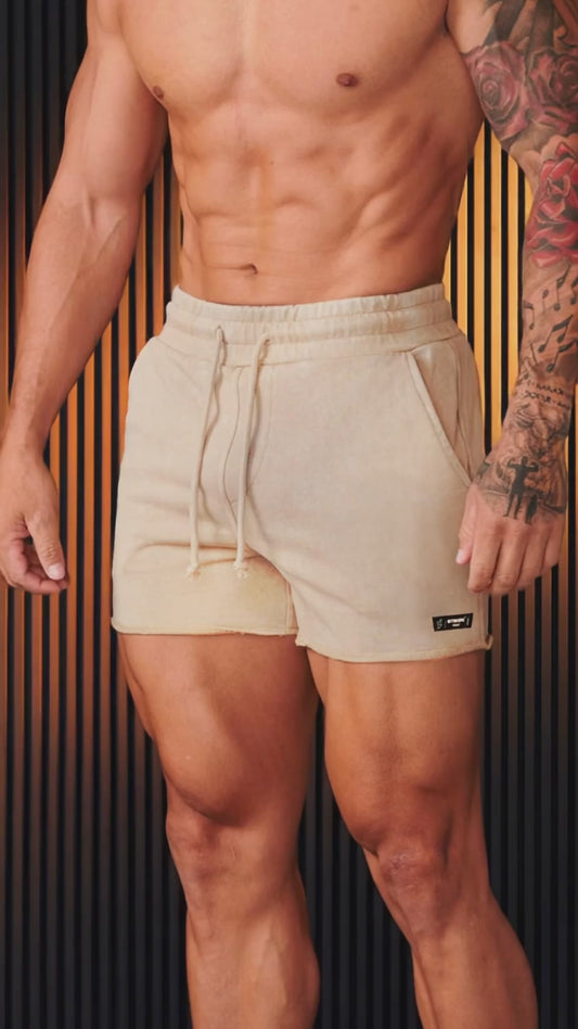 Short Shorts 101 - Beige - Plain