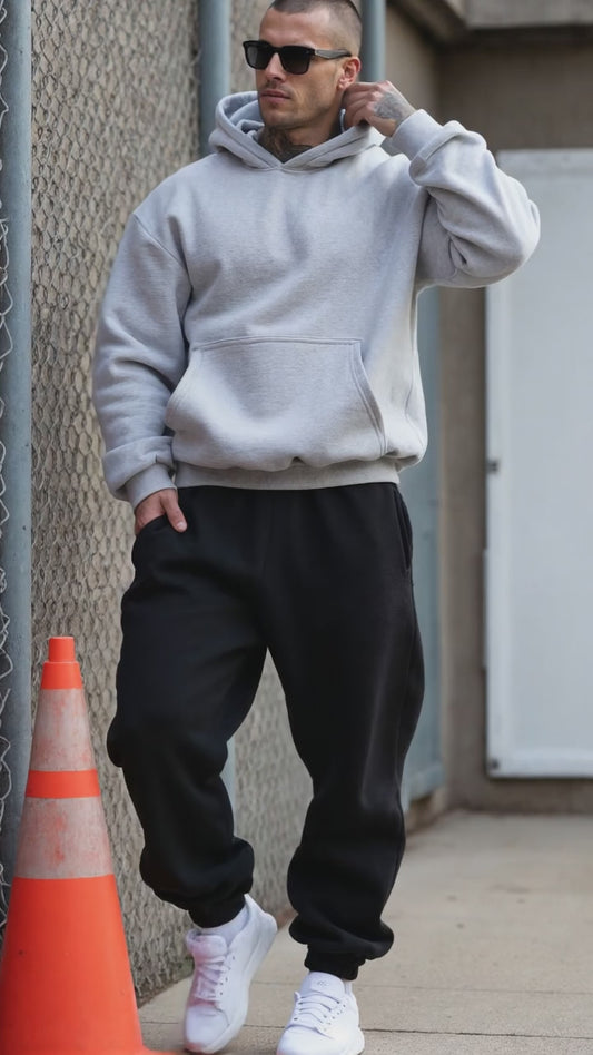 Grey + Black - Hoodie And Sweatpants - Co-ord Set