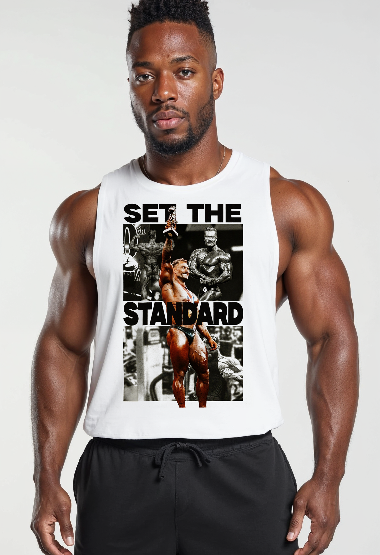 Set The Standard - White - T101 - Muscle Daddy