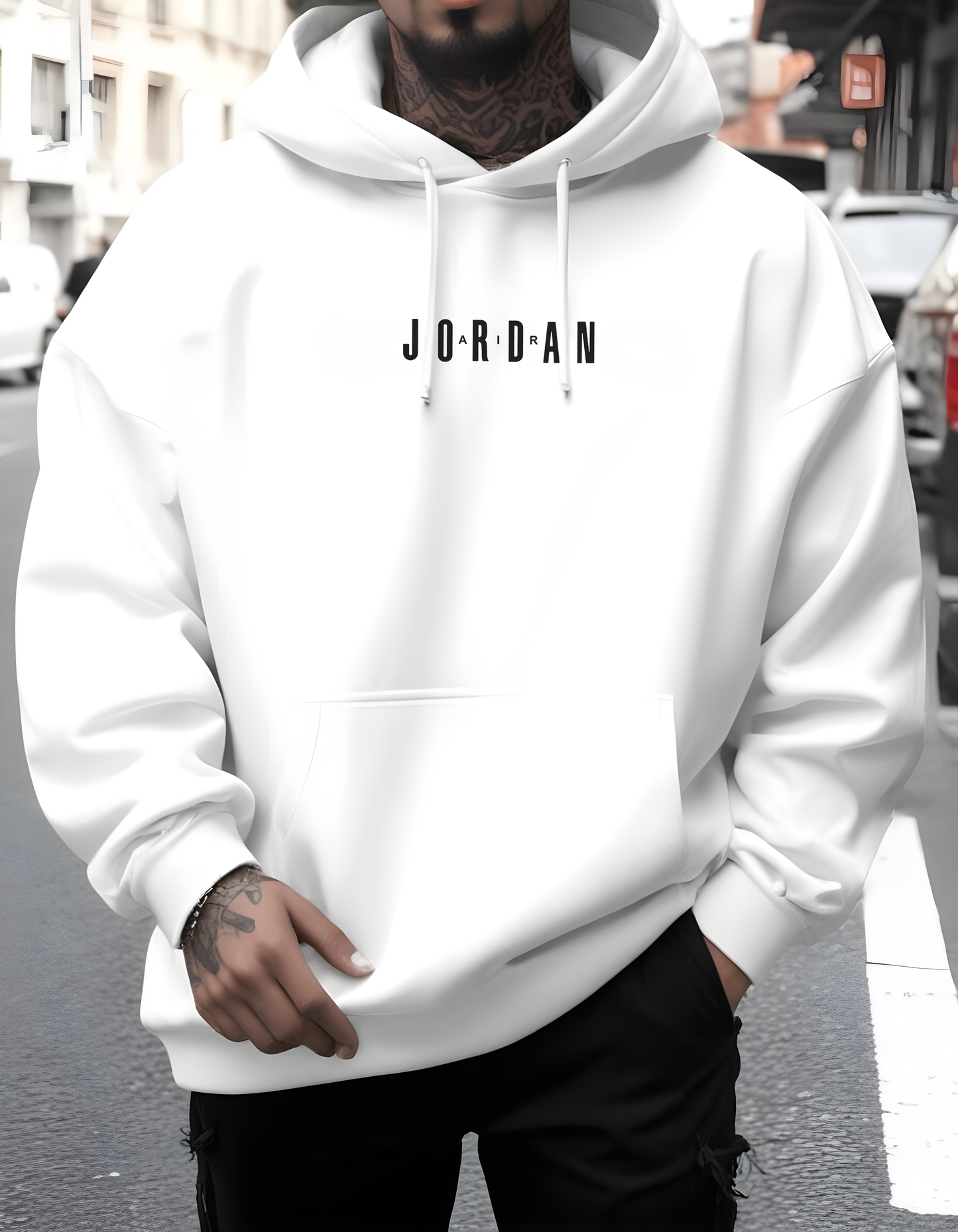 Jordan Fan Art - White - Oversized Hoodie 400 GSM