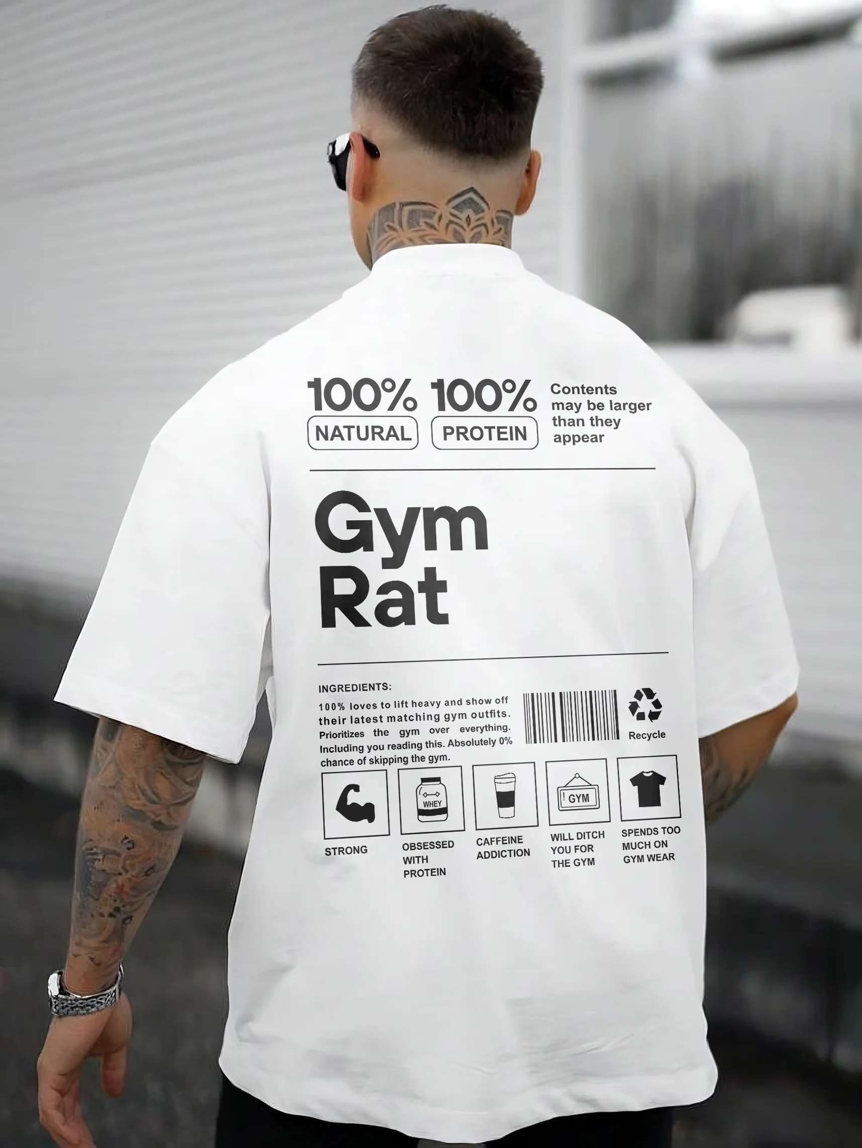 Gym Rat Ropa Oversized T Shirt - Gym Rat - White - 15 Days Return – Strong Soul