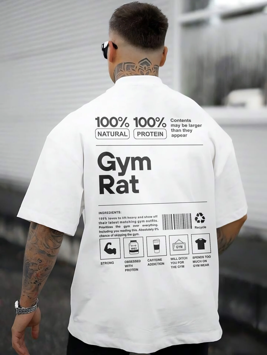 Gym Rat - White - Oversized T Shirt Strong Soul Shirts & Tops