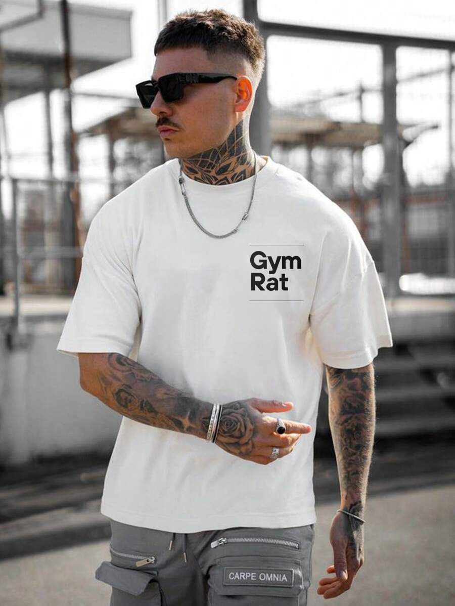 Gym Rat - White - Oversized T Shirt Strong Soul Shirts & Tops