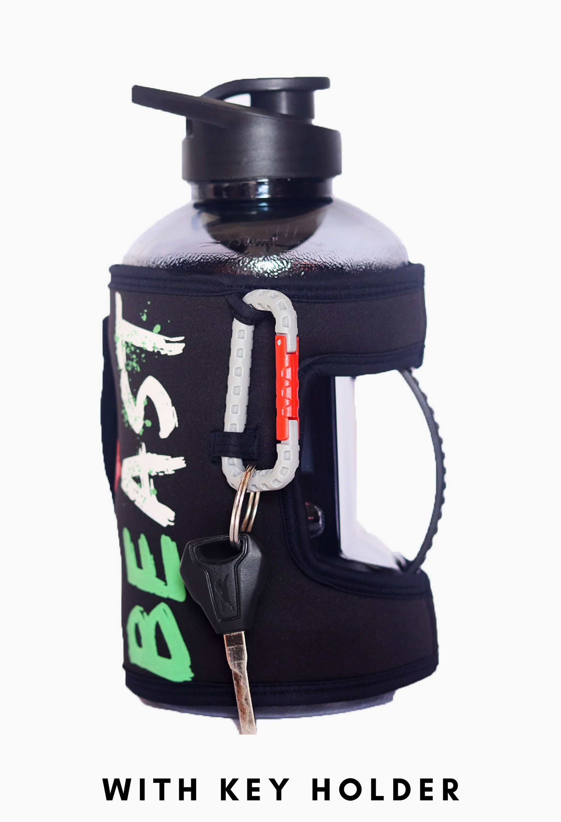 Gym bottle - Be Beast - Gallon 1.5L - With Phone Pocket and key holder - Strong Soul