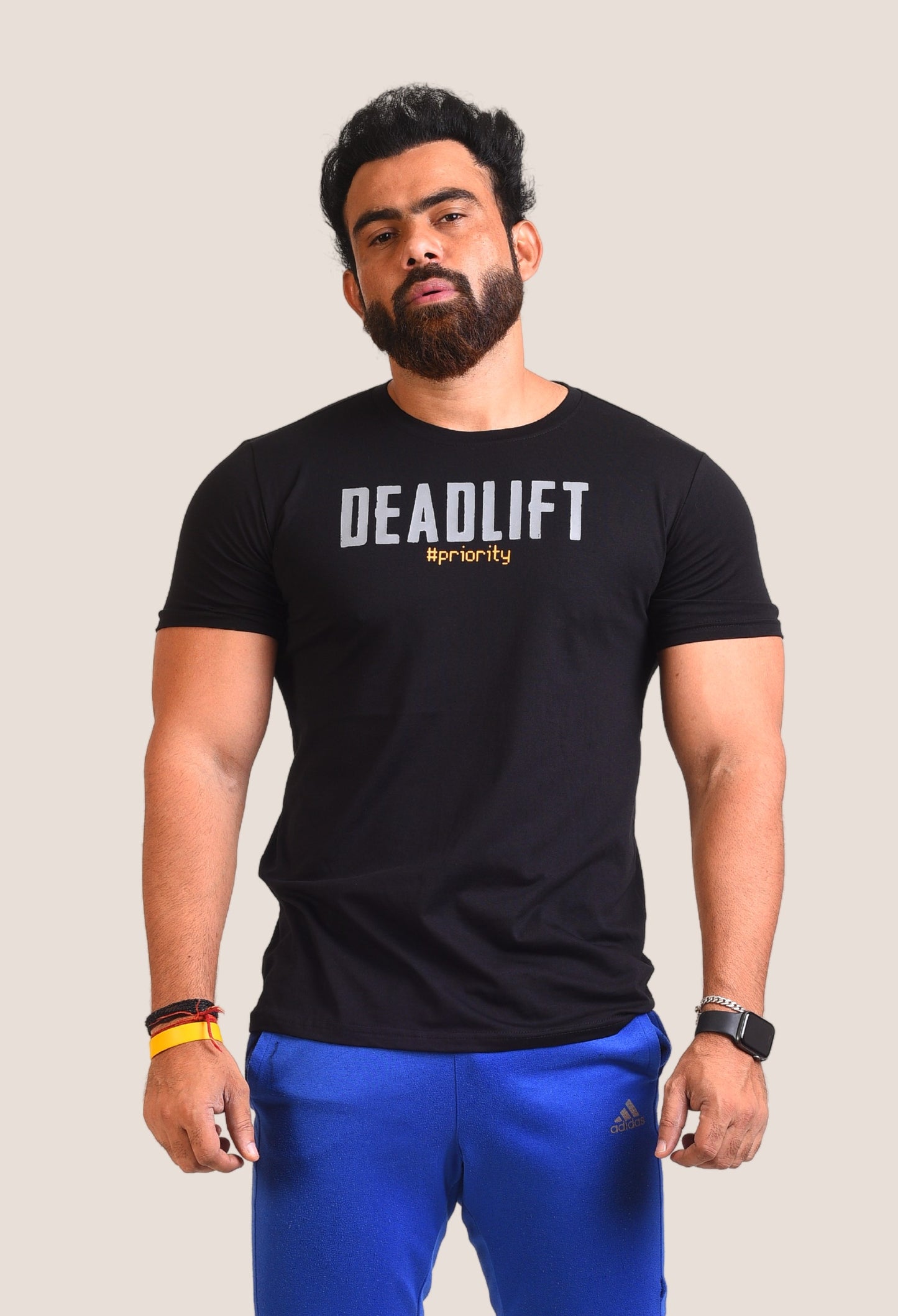 Gym T Shirt - Deadlift - Men T-Shirt with premium cotton Lycra. The Sports T Shirt by Strong Soul