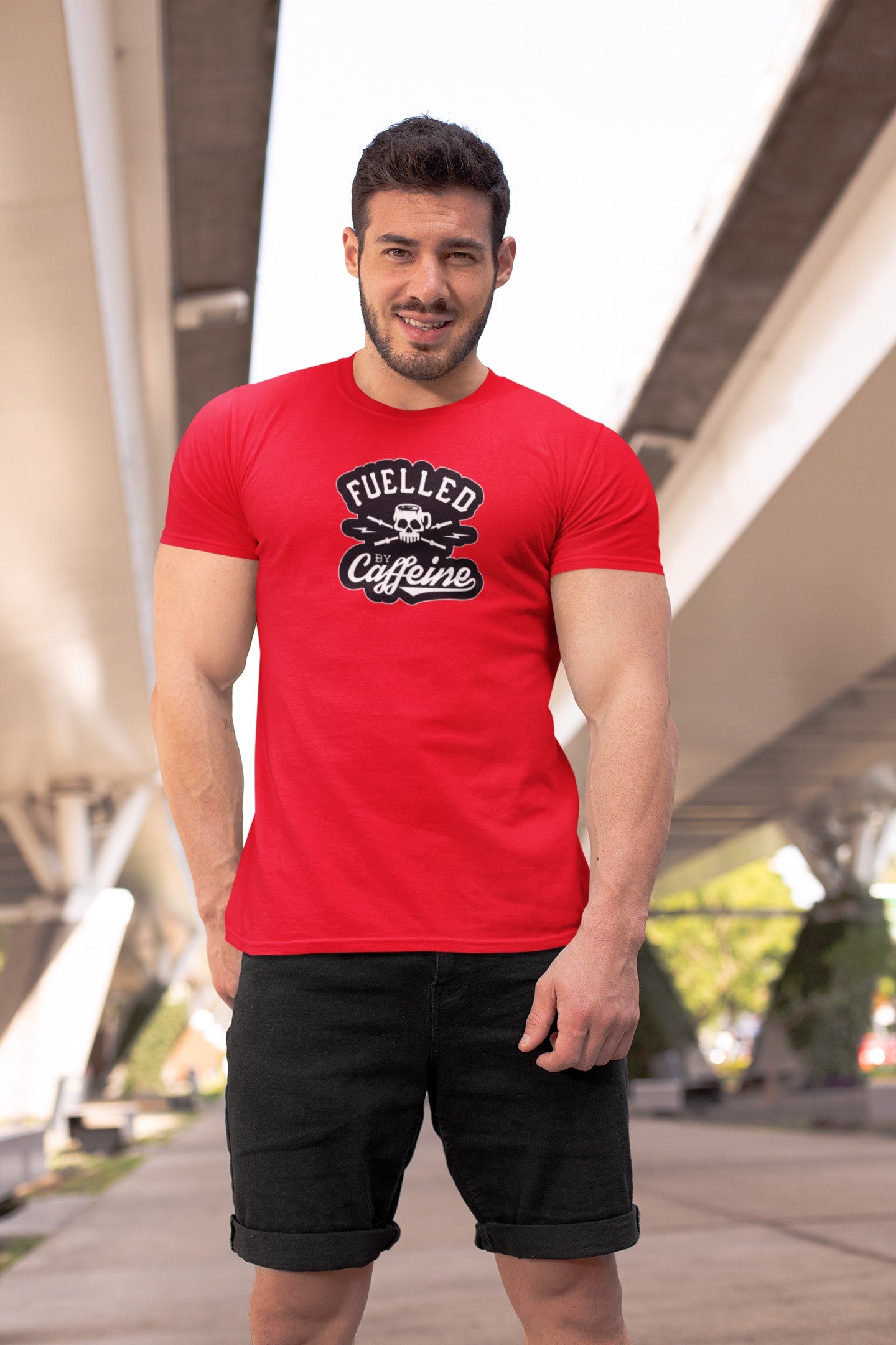 Gym T Shirt - Fuel By Caffiene. Sports T Shirt by Strong Soul.