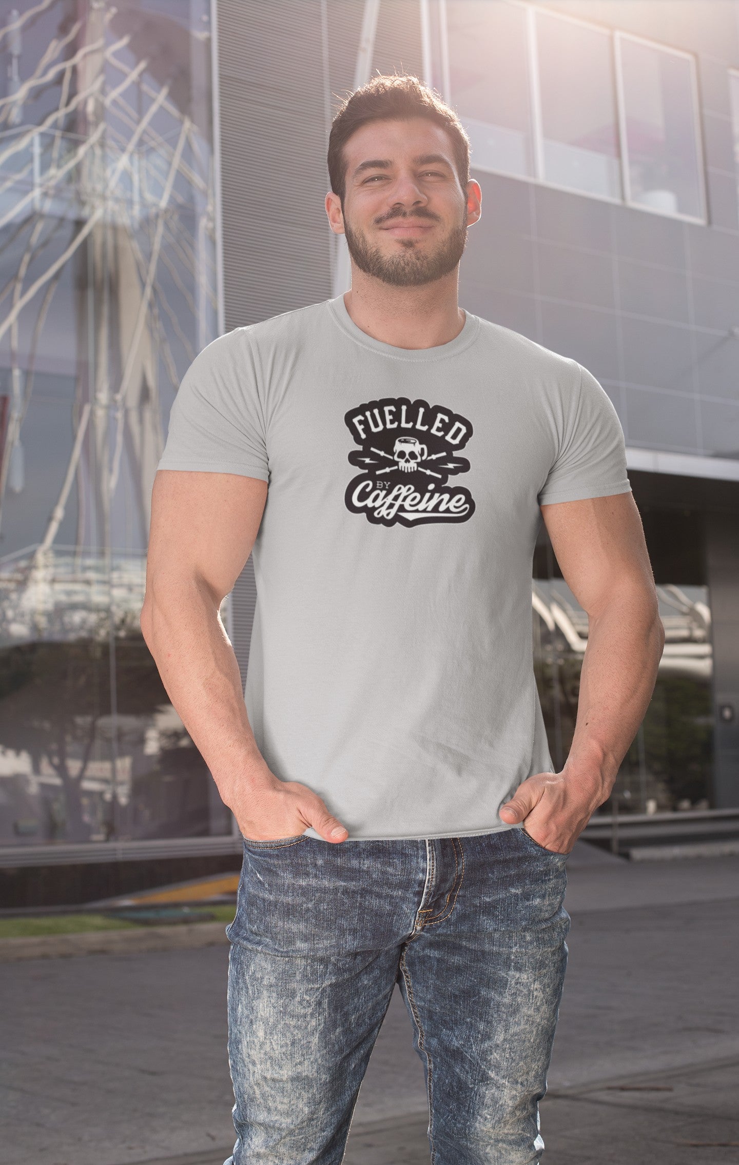 Gym T Shirt - Fuel By Caffiene. Sports T Shirt by Strong Soul.