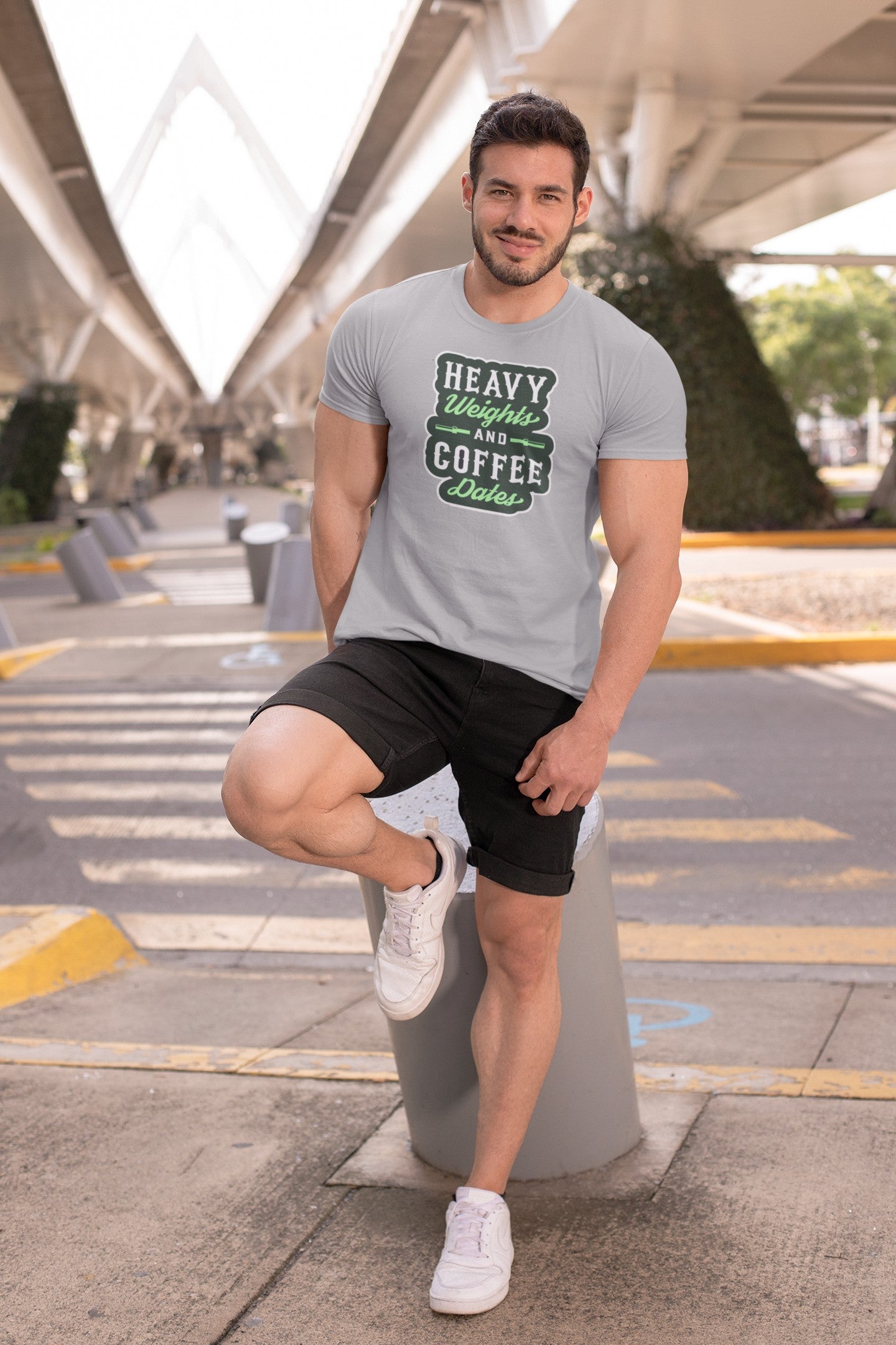 Gym T Shirt - Heavy Weights And Coffee Dates - Sports T Shirt - Strong Soul