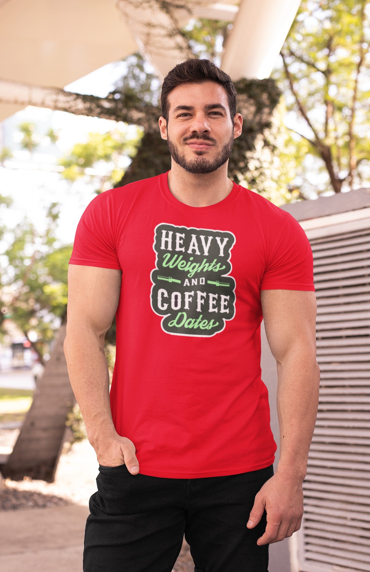 Gym T Shirt - Heavy Weights And Coffee Dates - Sports T Shirt - Strong Soul