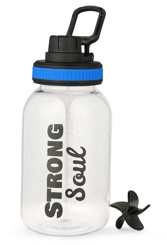 Hustle Harder - Crystal Plastic Hydration Bottle W/ Sleeve 750ML Strong Soul Accessories