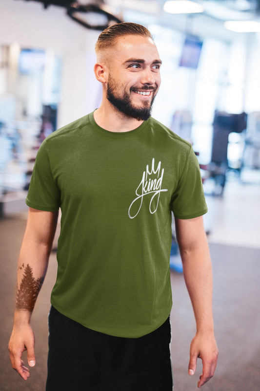 Gym T Shirt - Kind King with premium cotton Lycra. The Sports T Shirt by Strong Soul