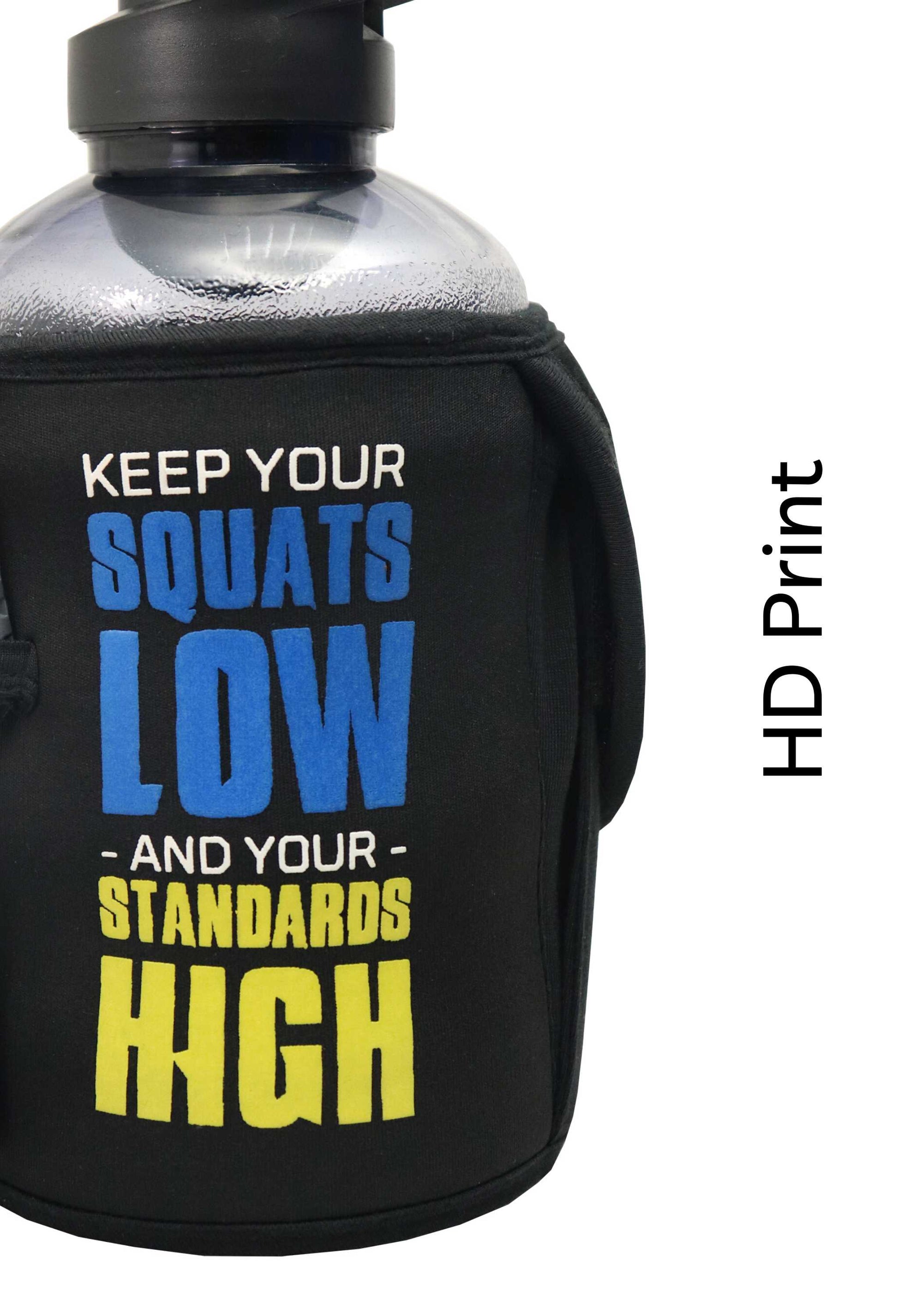 Low Squats High Standards - Gallon Gym Bottle 1.5L Strong Soul Gym Bottle