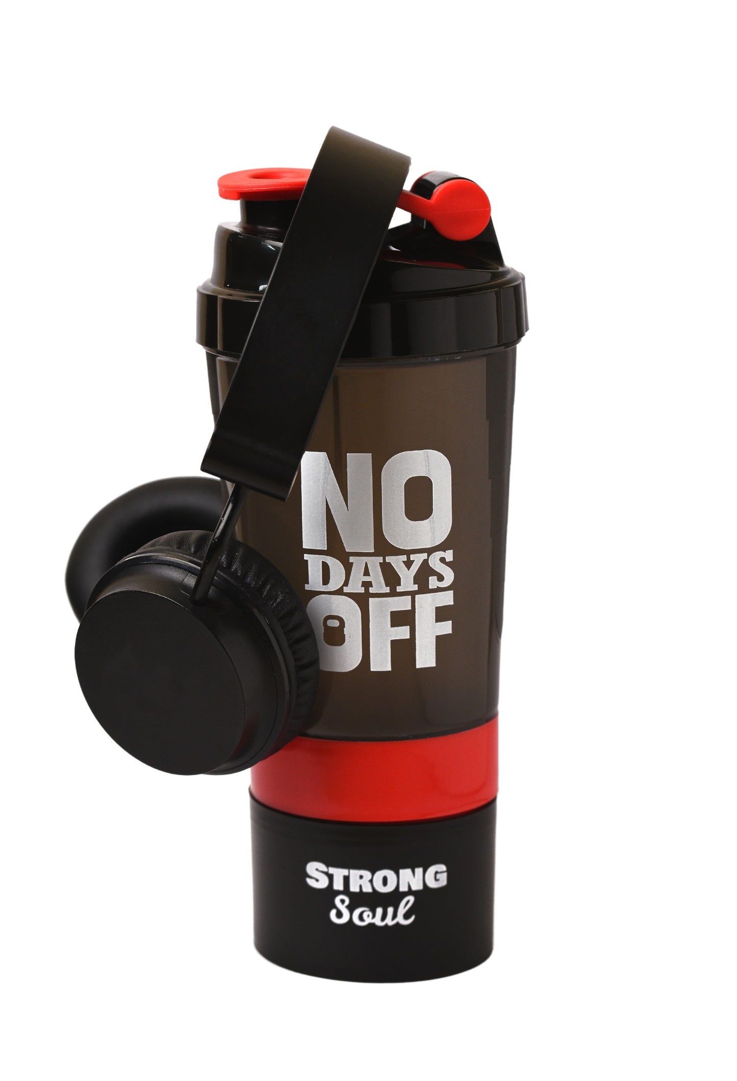 No Days Off - Protein Shaker Pro 700ML - Red Strong Soul Accessories